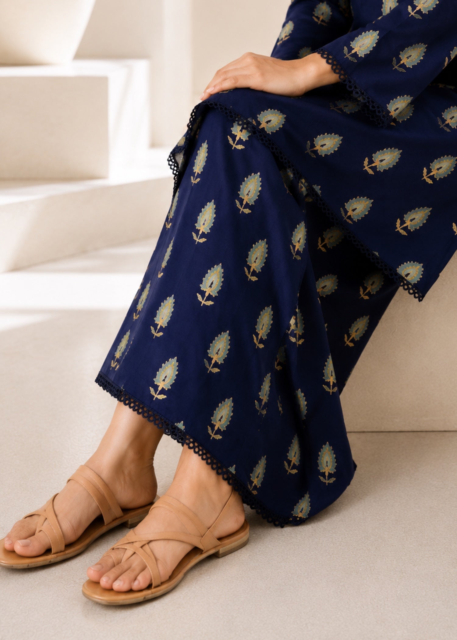 linen Co Ord Sets in Navy blue