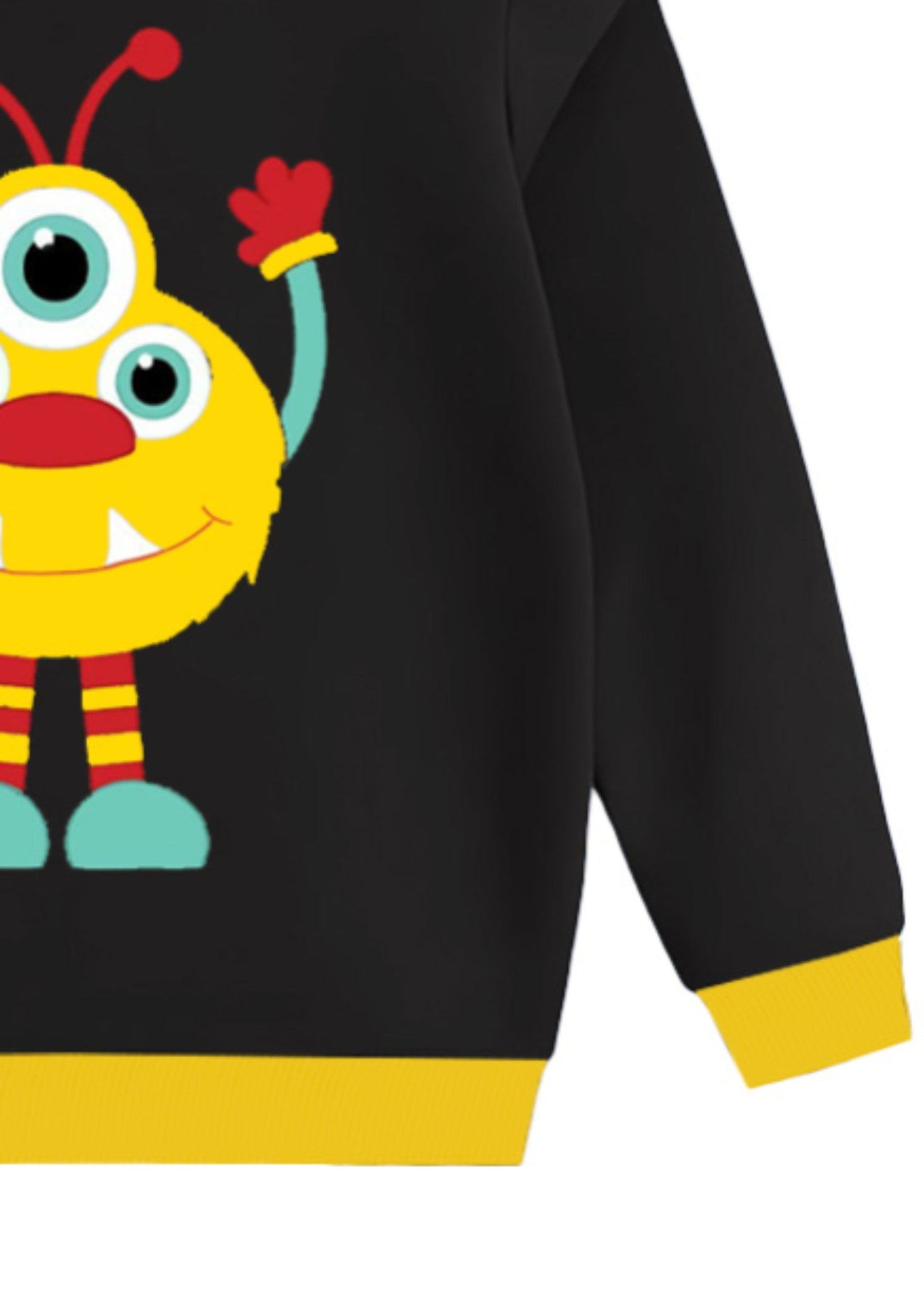fleece Sweatshirt in Yellow, black