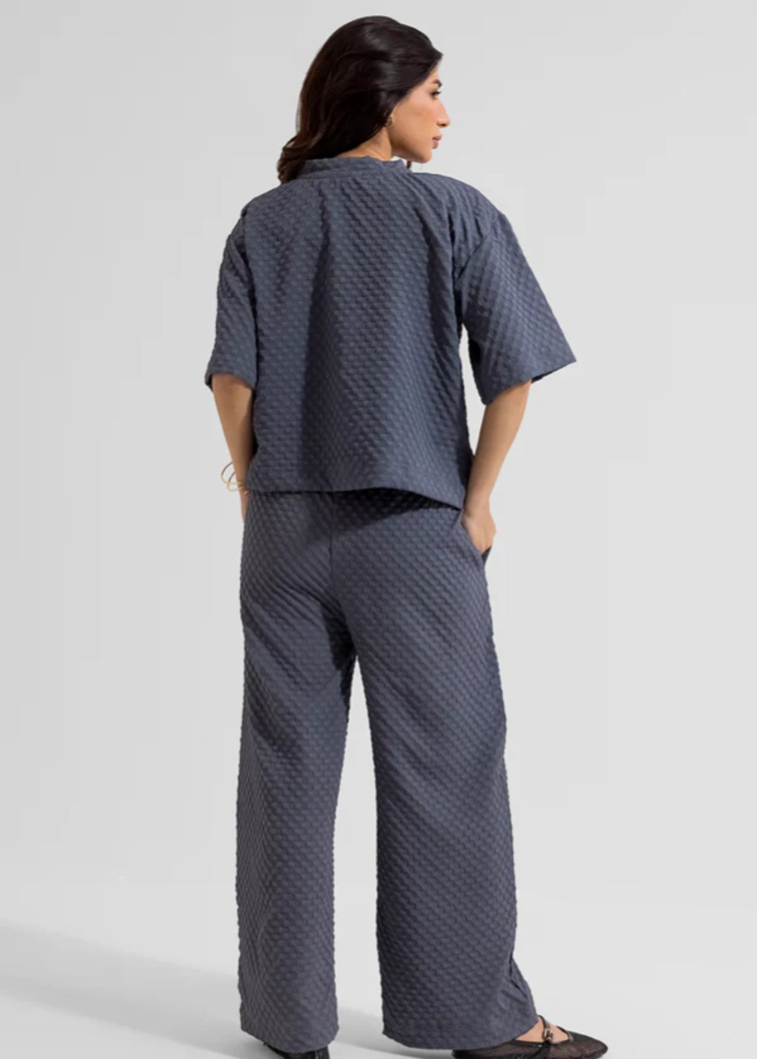seersucker Co Ord Sets in Dark grey