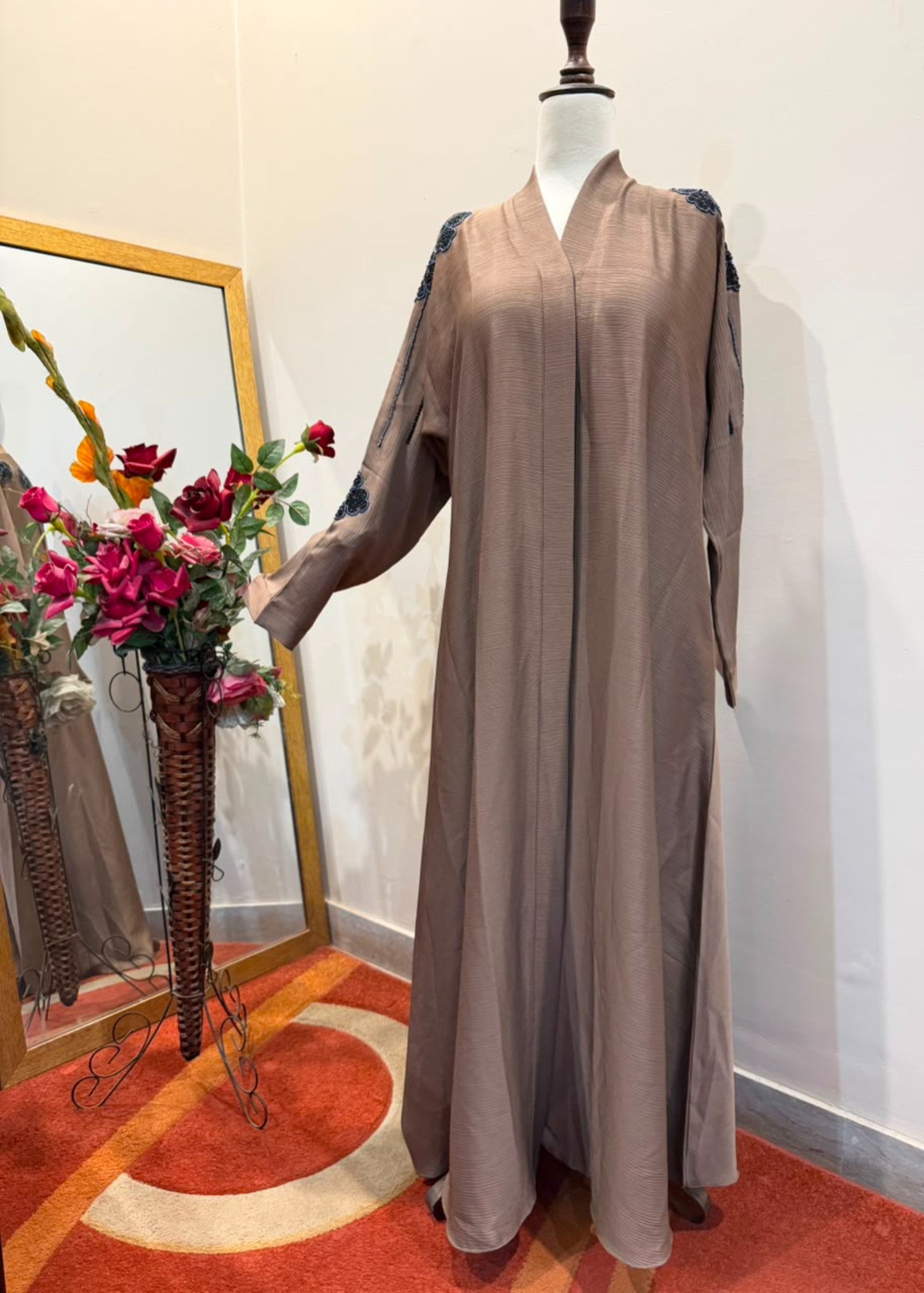 nidha Abaya in Almond brown
