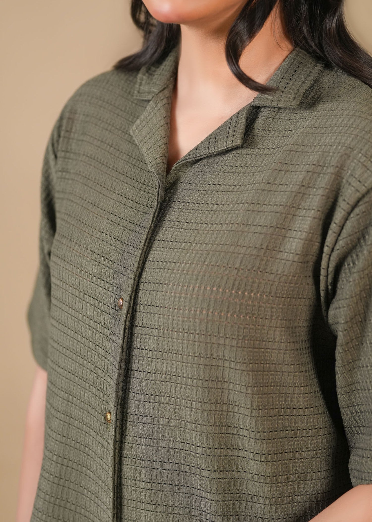 jersey knit Top in Olive green