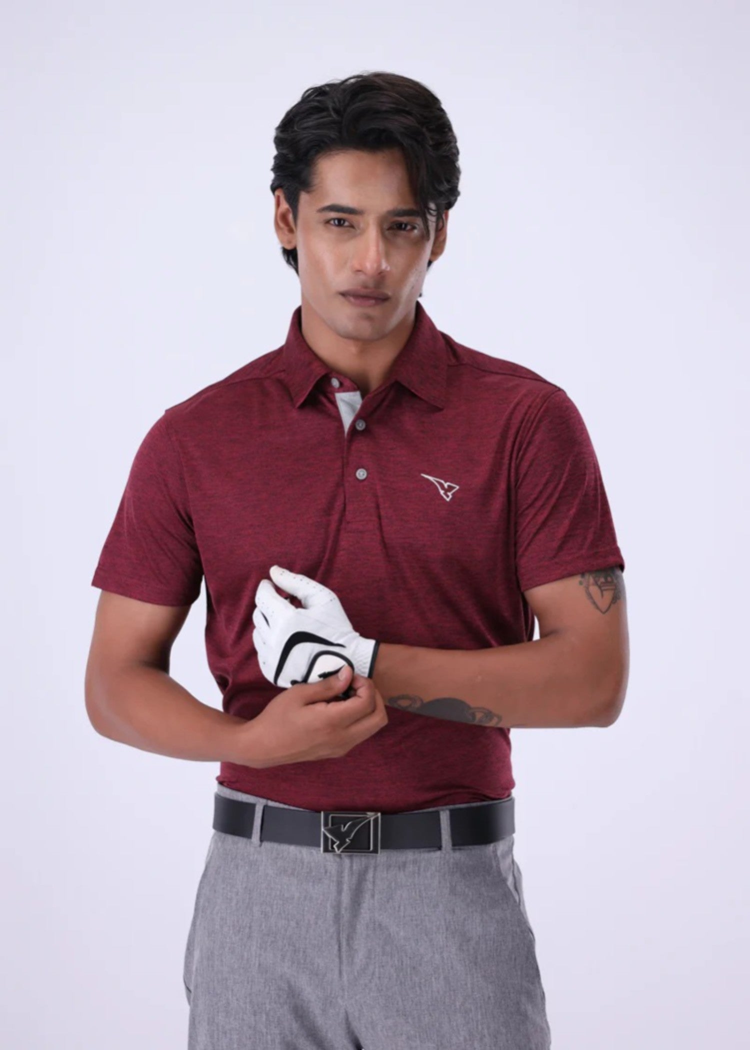 microfiber polyester Polo Shirt in Maroon