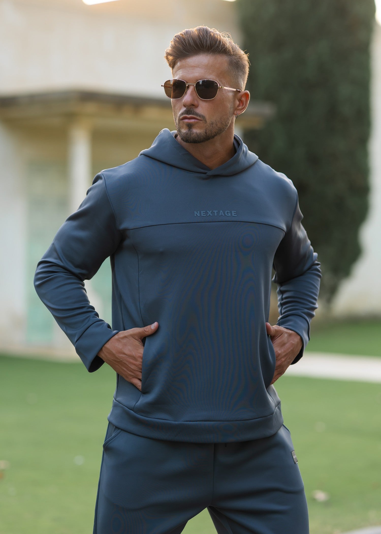 polyester-spandex Tracksuit in Steal grey