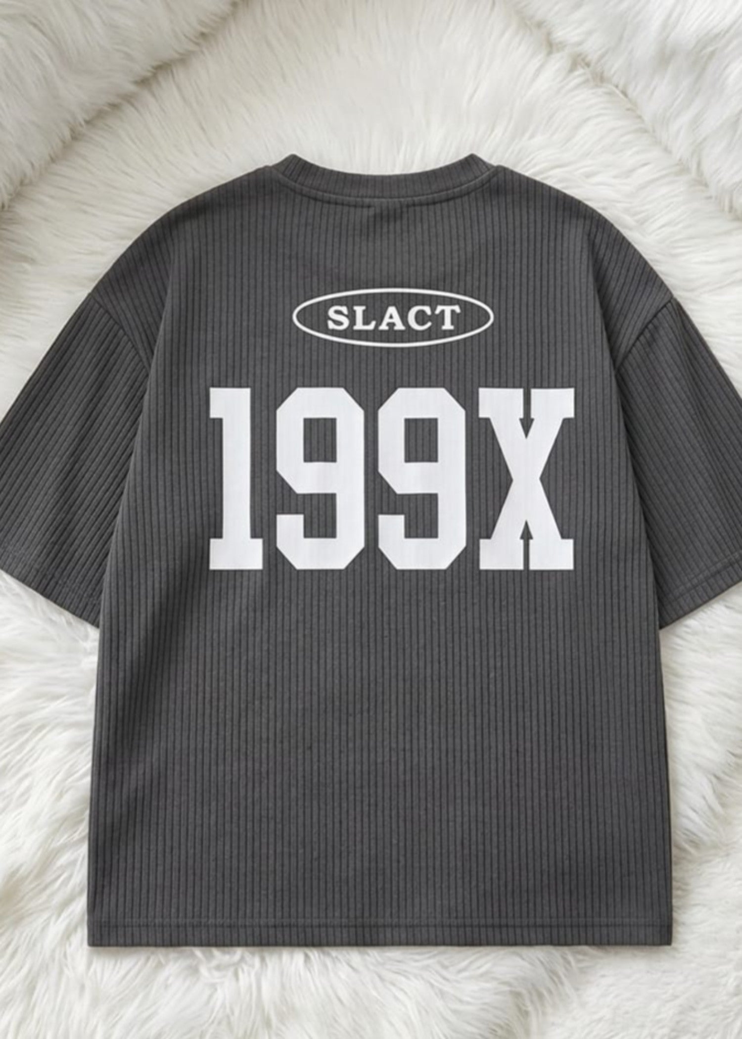 silk cotton net T Shirt in Charcoal