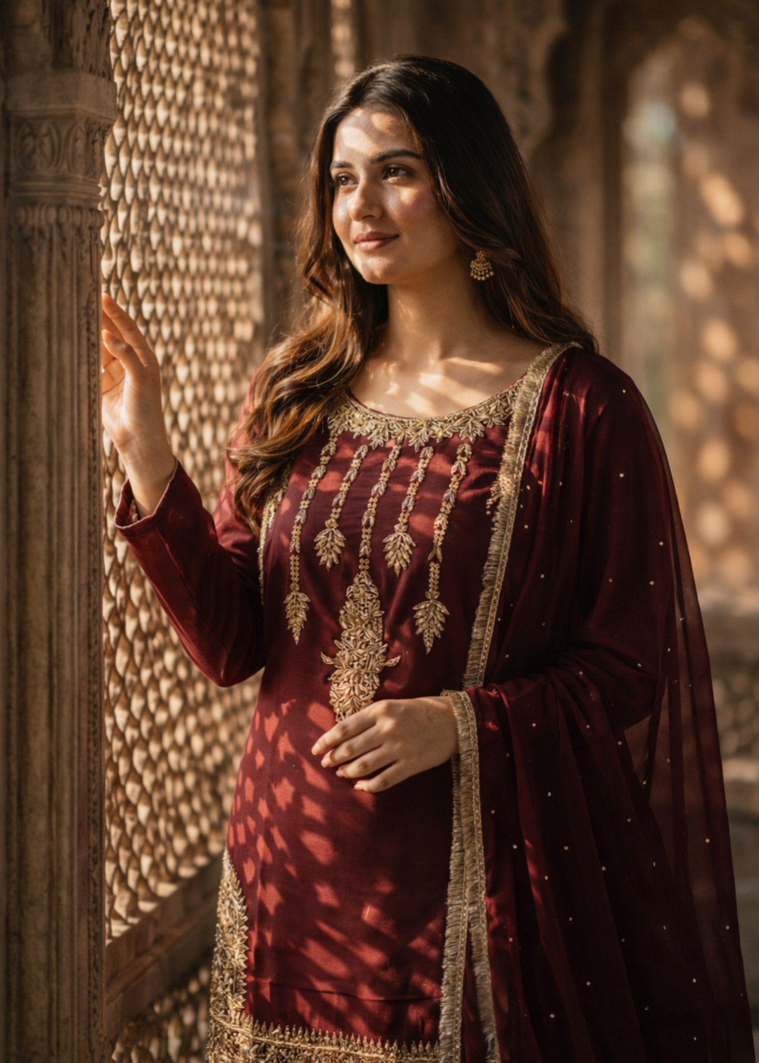 charmuse/shamooz Kurta Set in Maroon