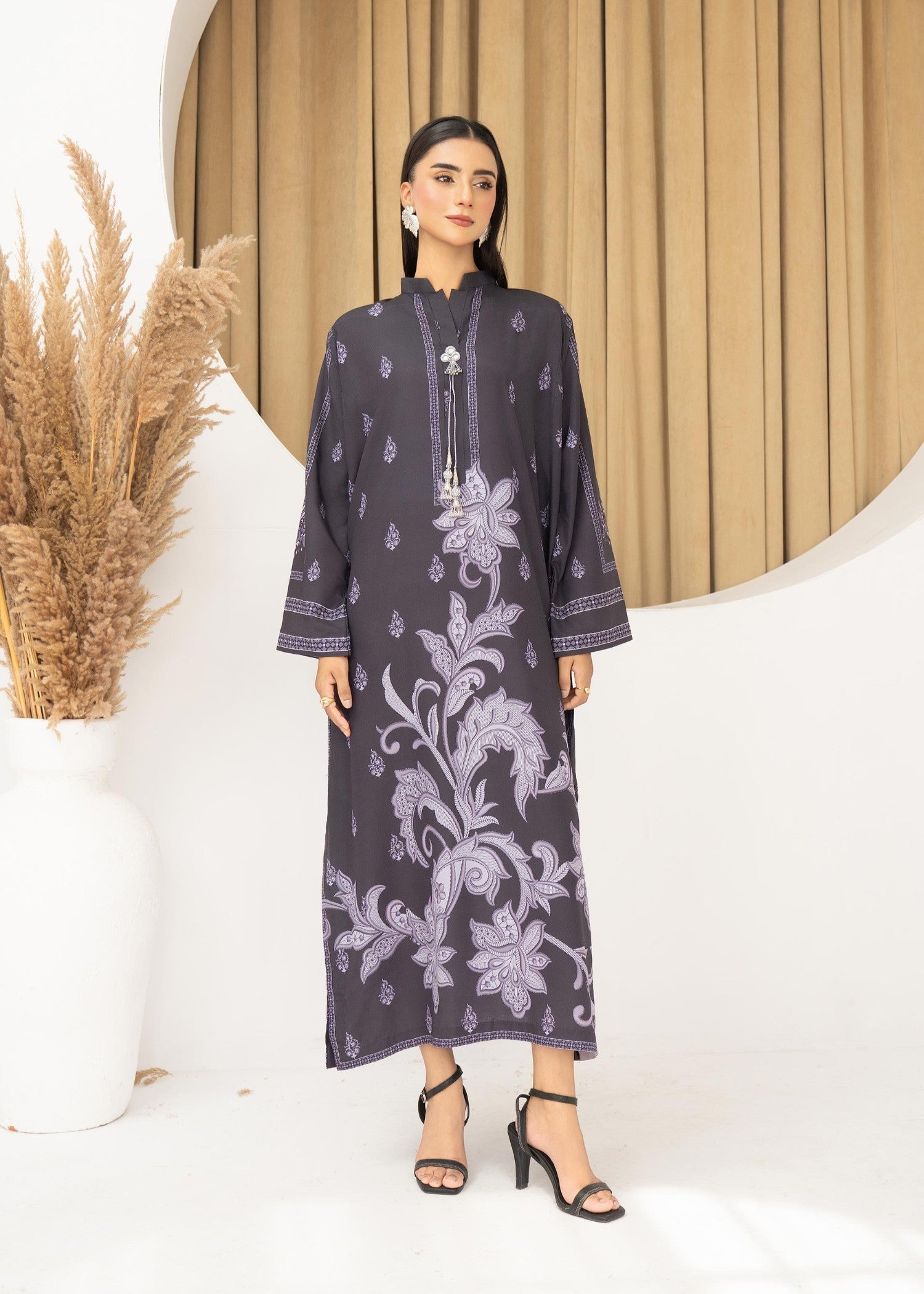 lawn Kaftan in Grey