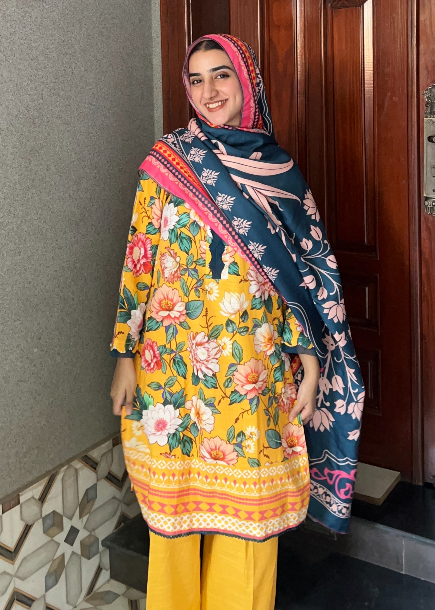 khaddar Kurta Set in Honey
