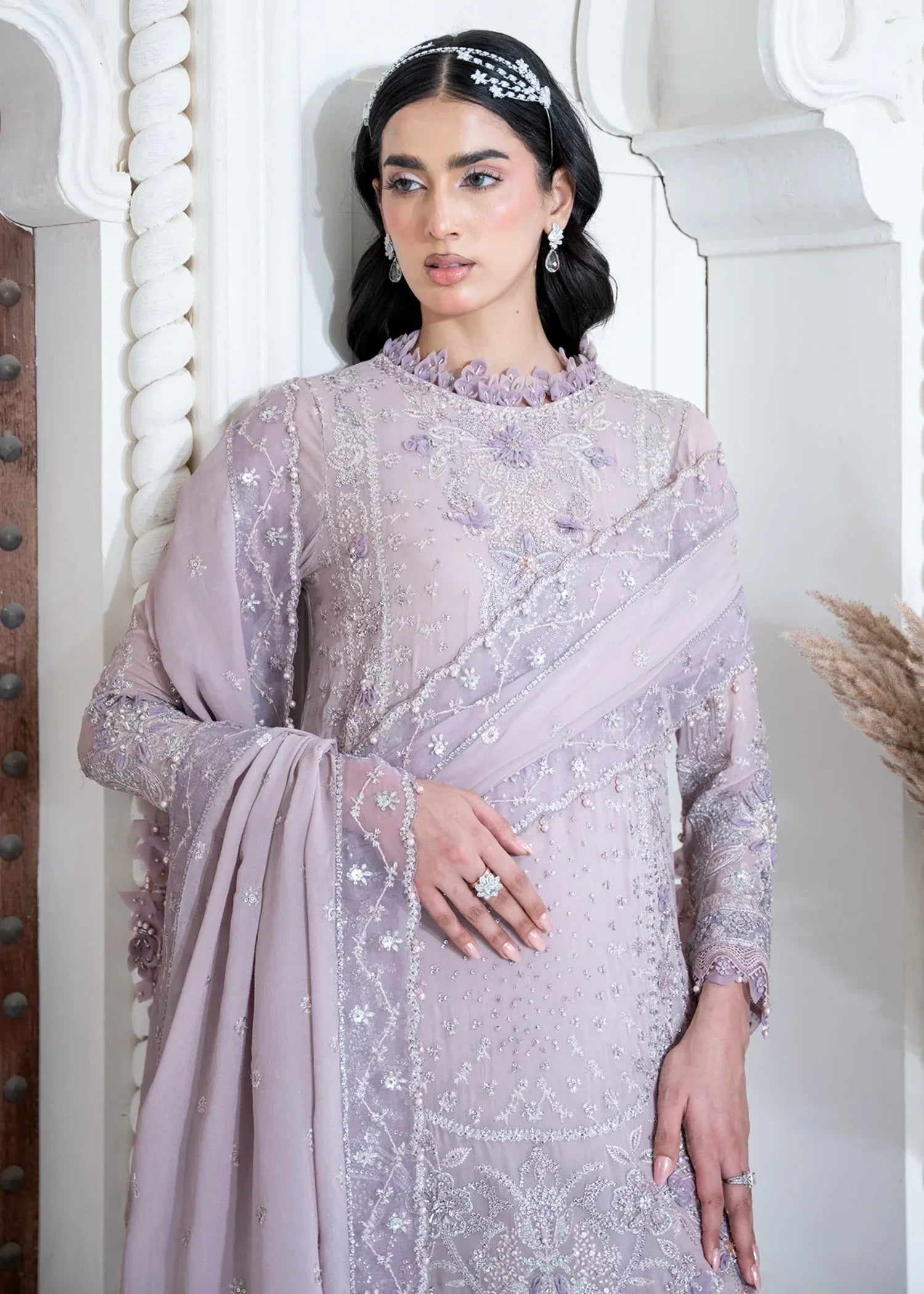 georgette chiffon Kurta Set in Lilac