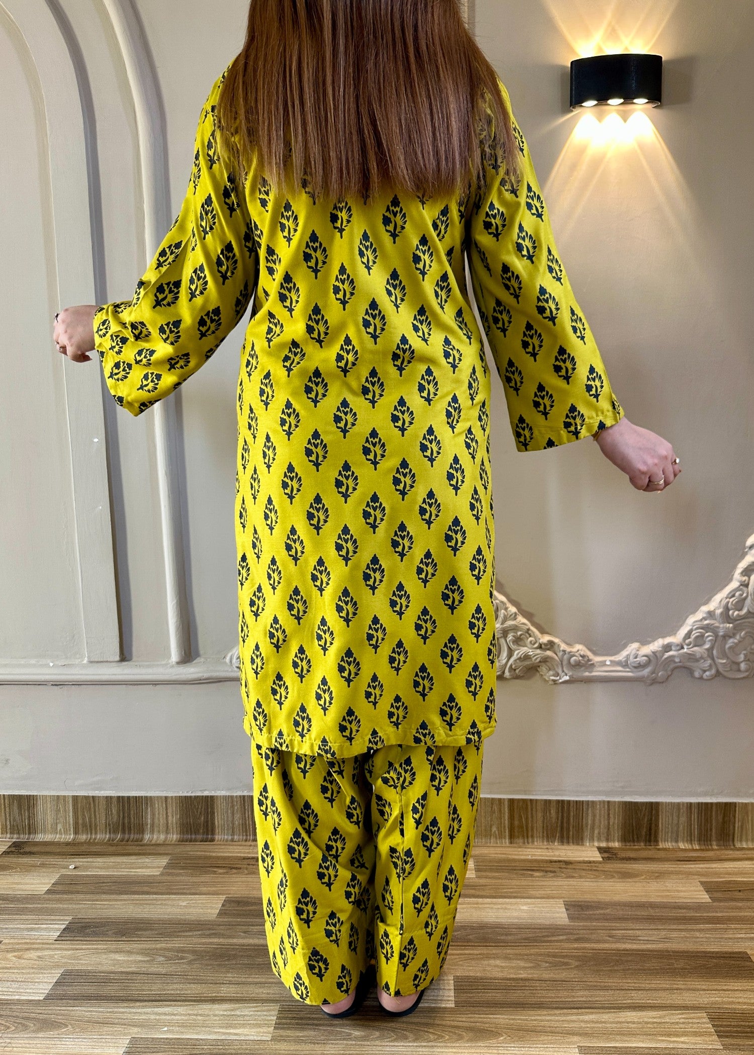arabic lawn Co Ord Sets in Acid yellow