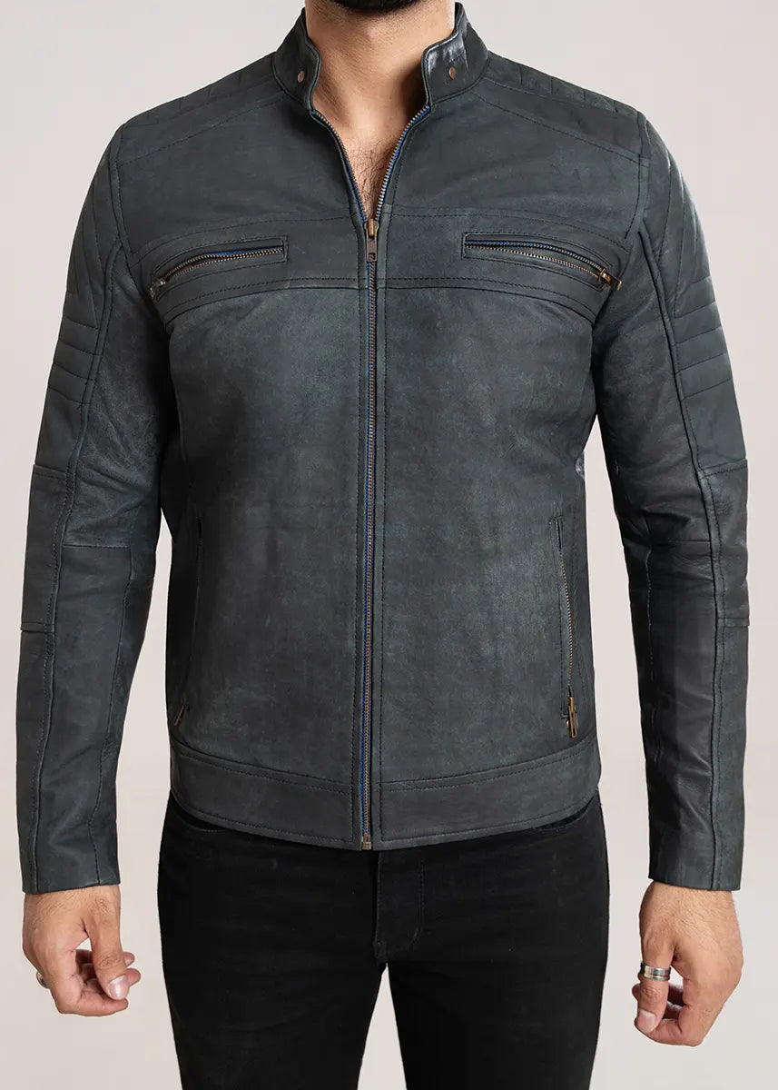 leather Jacket in Grey