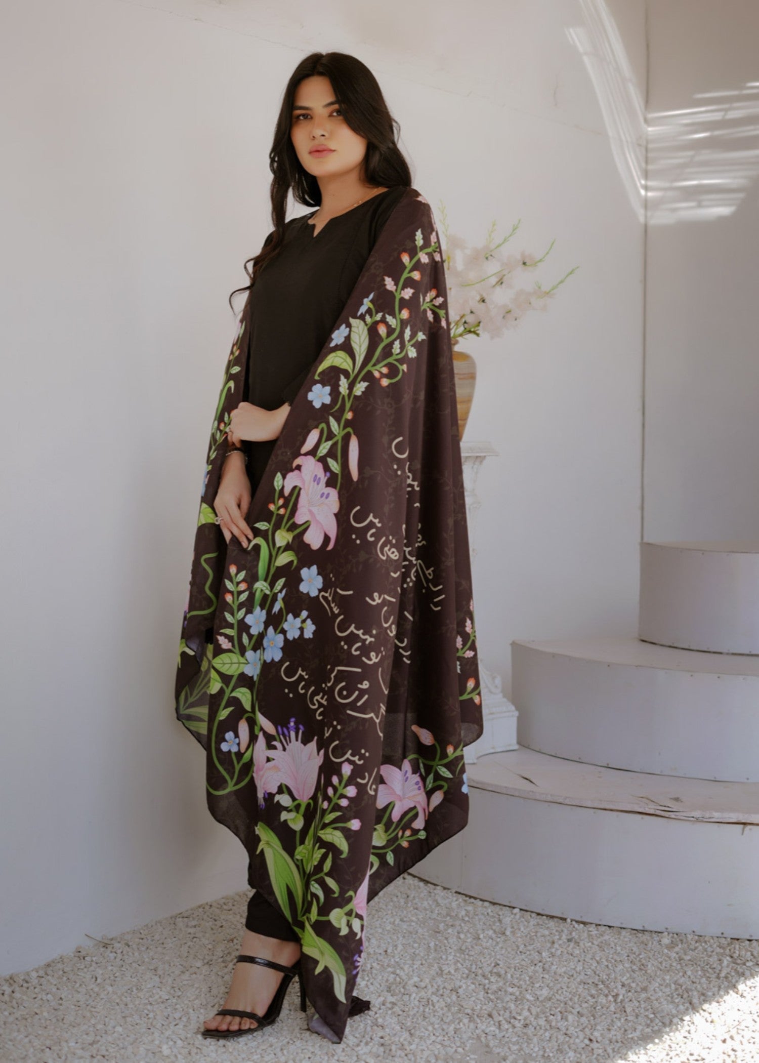 Dupatta in Dark brown Color by - Trendy Women Dupatta CPL7879