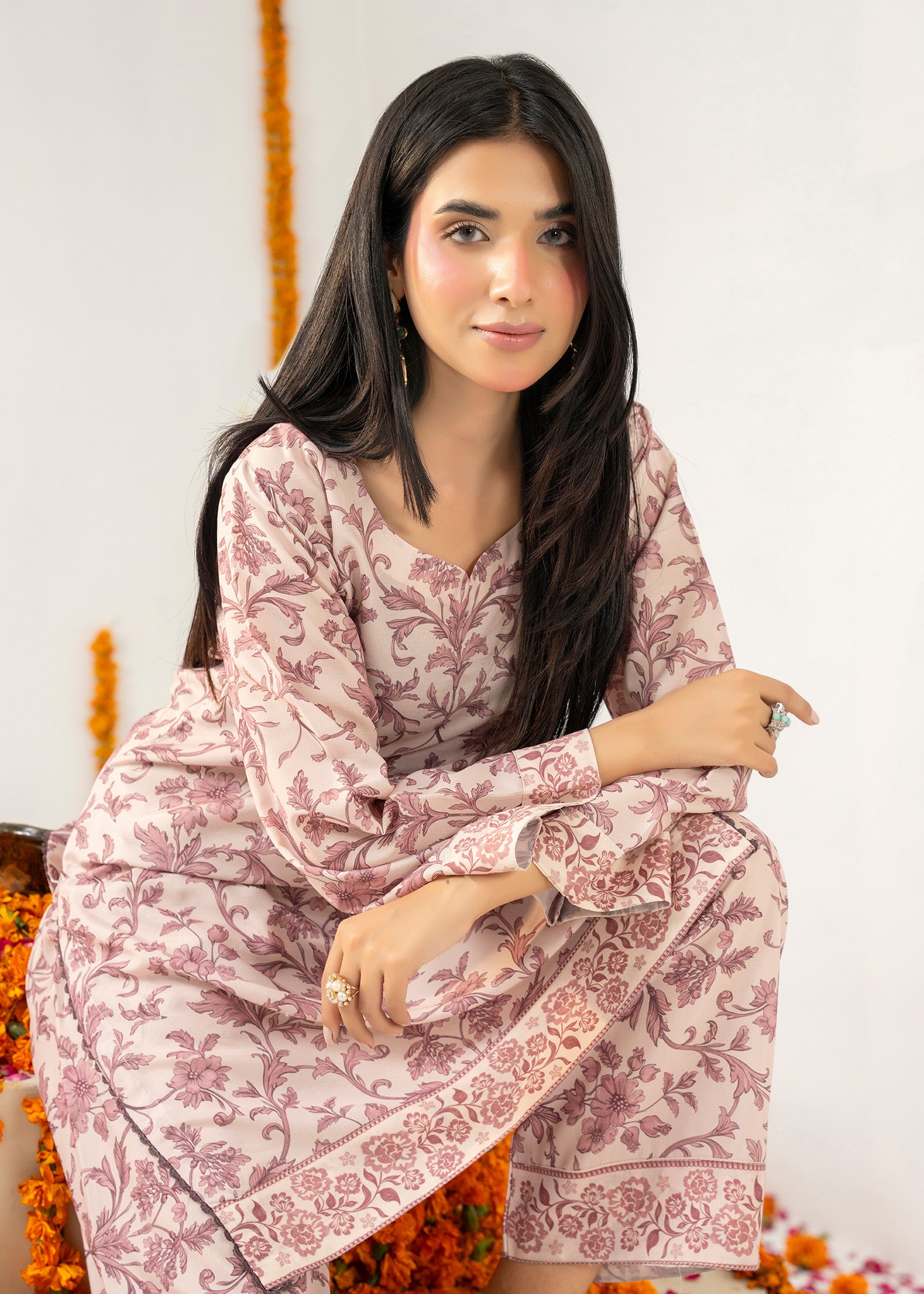 lawn Co Ord Sets in Tea rose pink