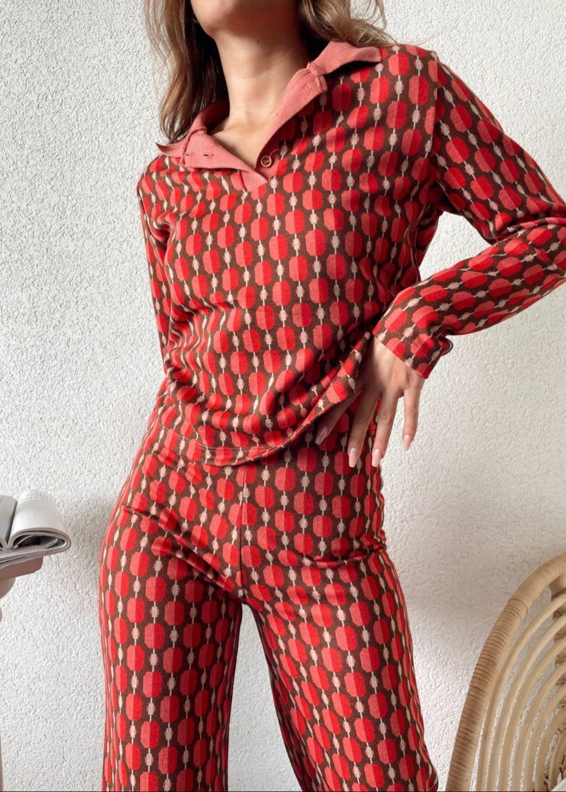 wool Co Ord Sets in Red