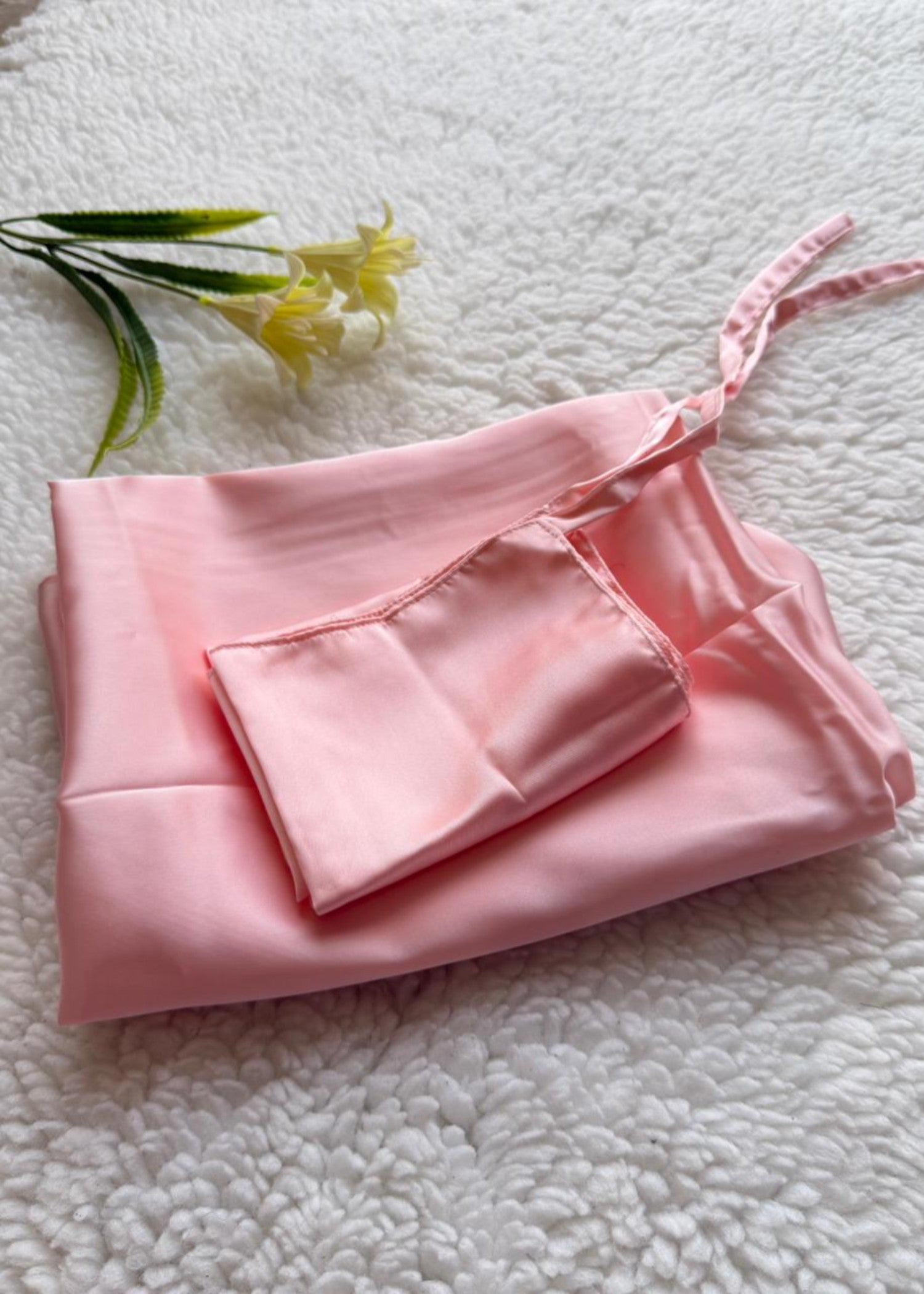satin silk Veil in Flamingo
