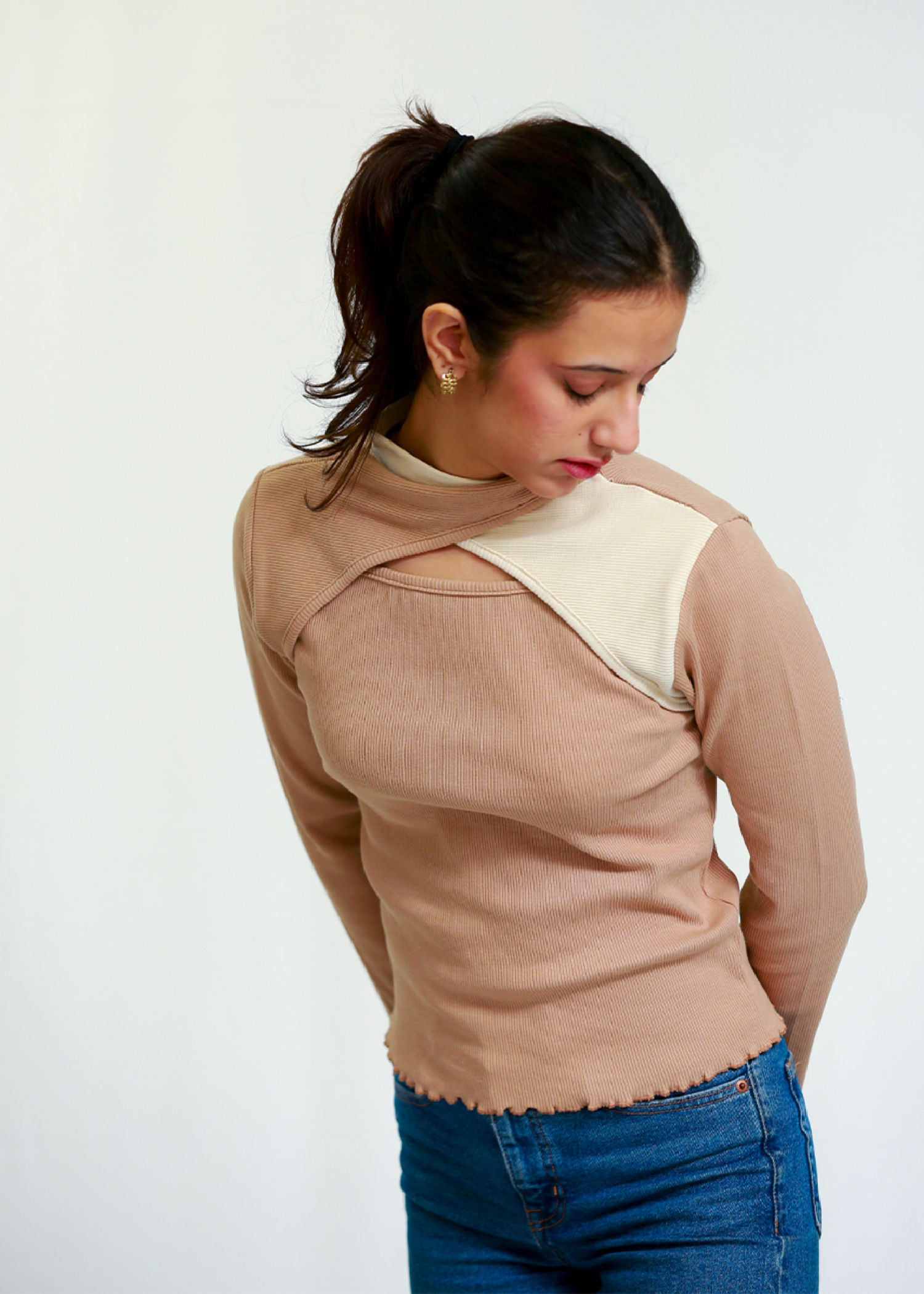 cotton Blouse in Beige