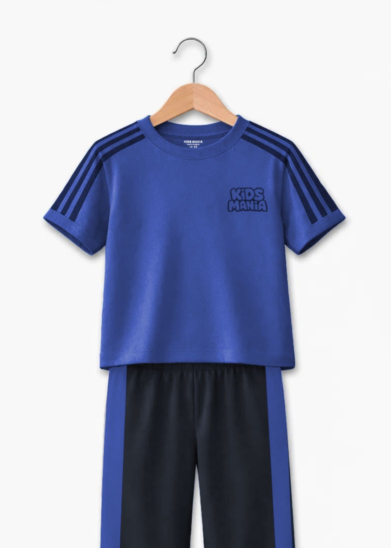 polyester Tracksuit in Black, royal blue