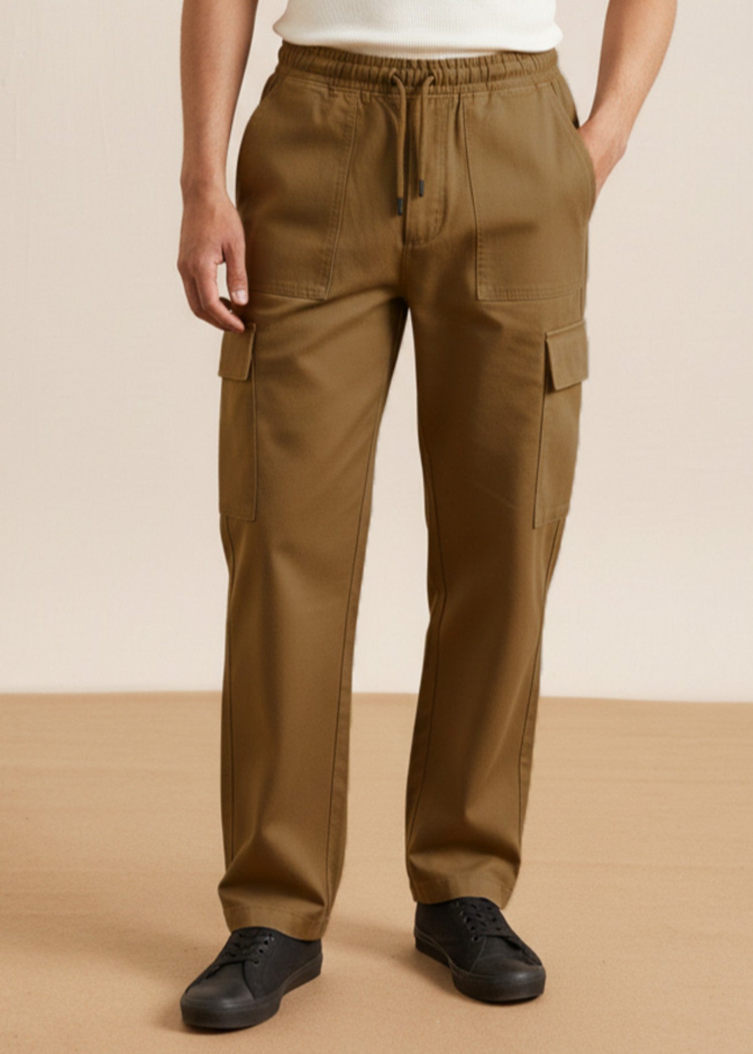 denim Trousers in Earth brown