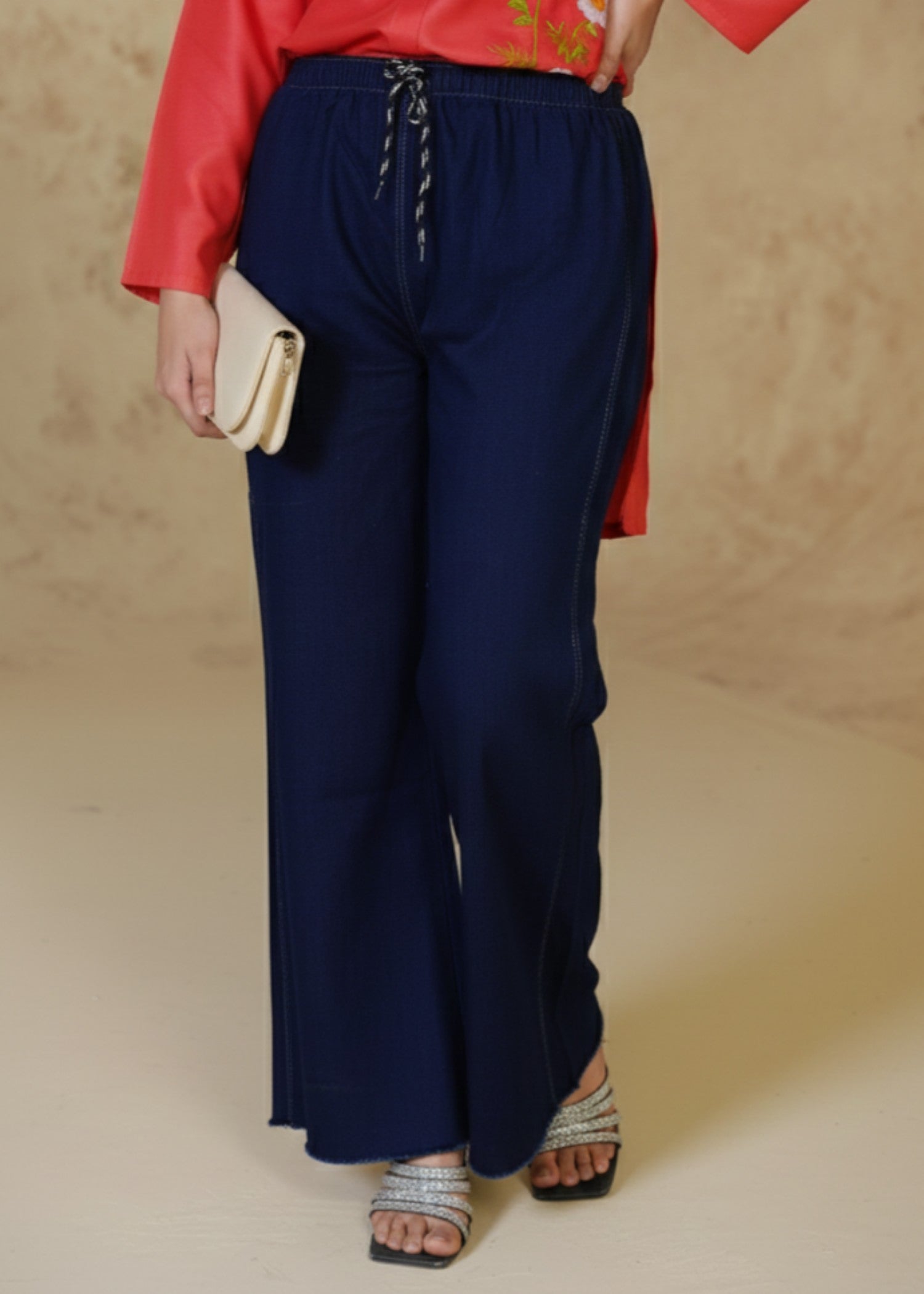 stretch denim Pants in Navy blue