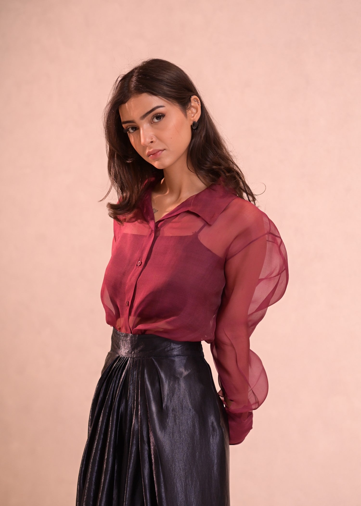 organza Top in Wine