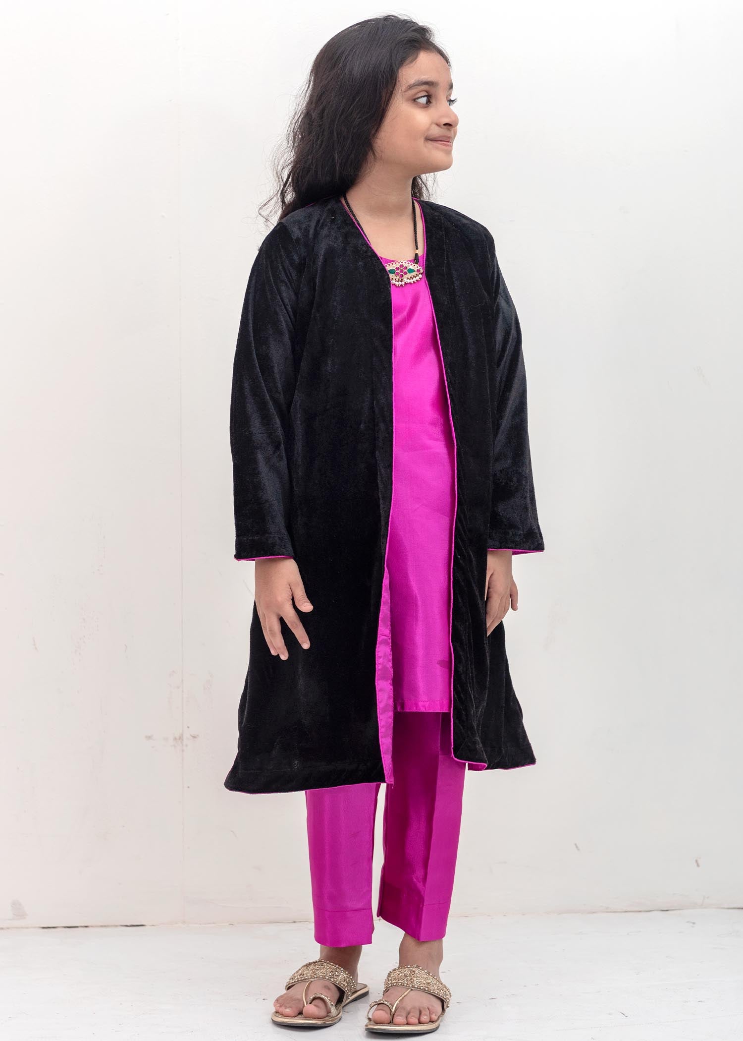 kattan silk Gown in Pink