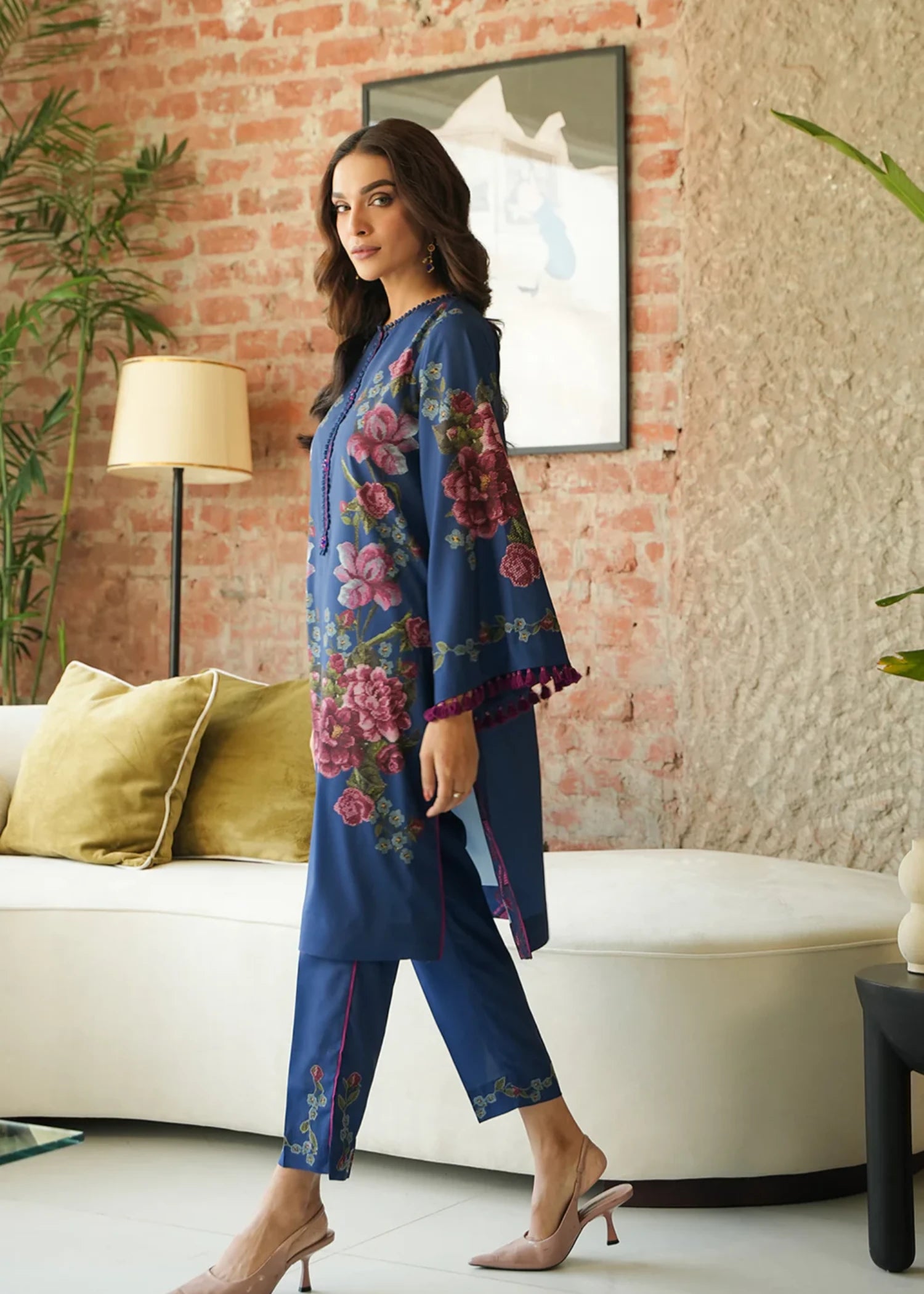 crepe Kurti in Blue