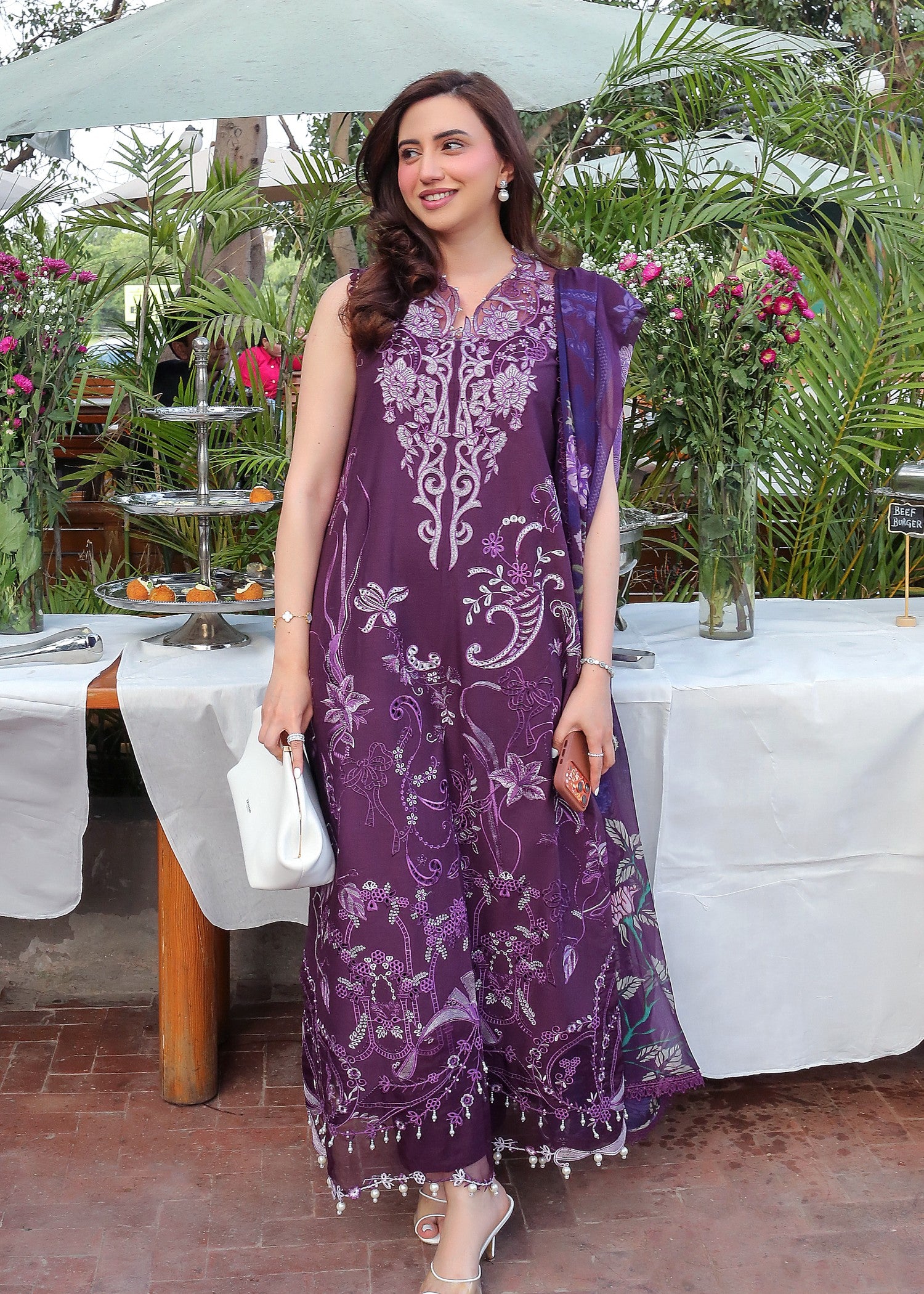 lawn Unstitched in Plum