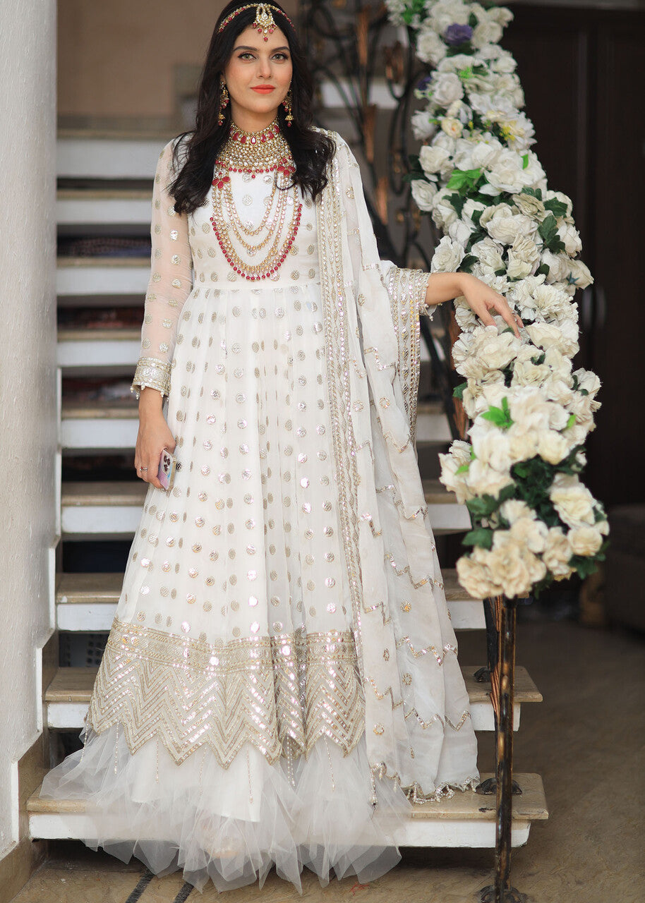 bemberg crinkle chiffon Maxi in Eggshell