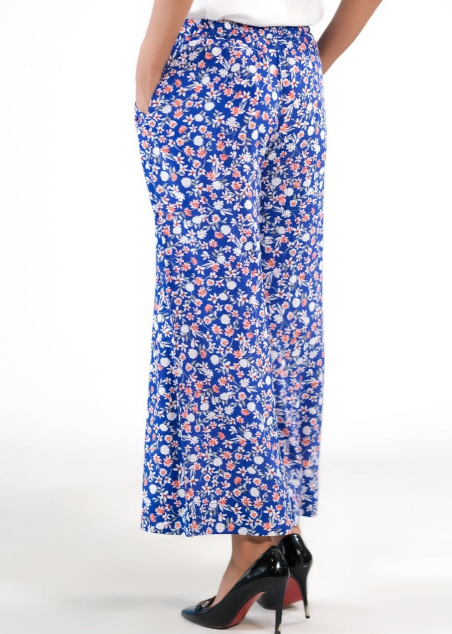 crepe Trousers in Blue