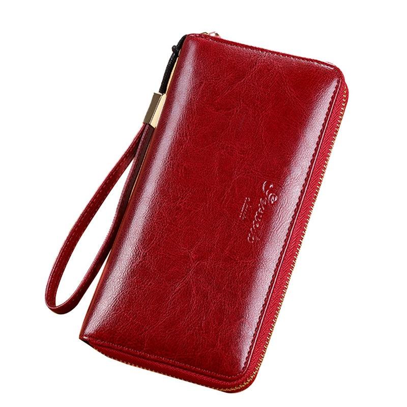 Women's Long Leather Large-capacity Zipper Wallet Clutch