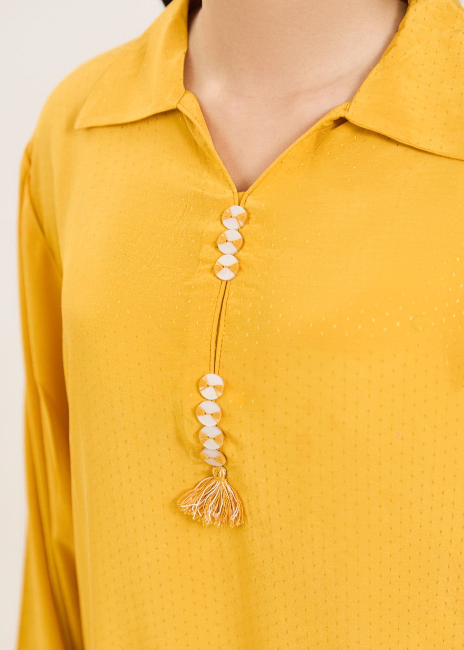 silk Co Ord Sets in School bus yellow