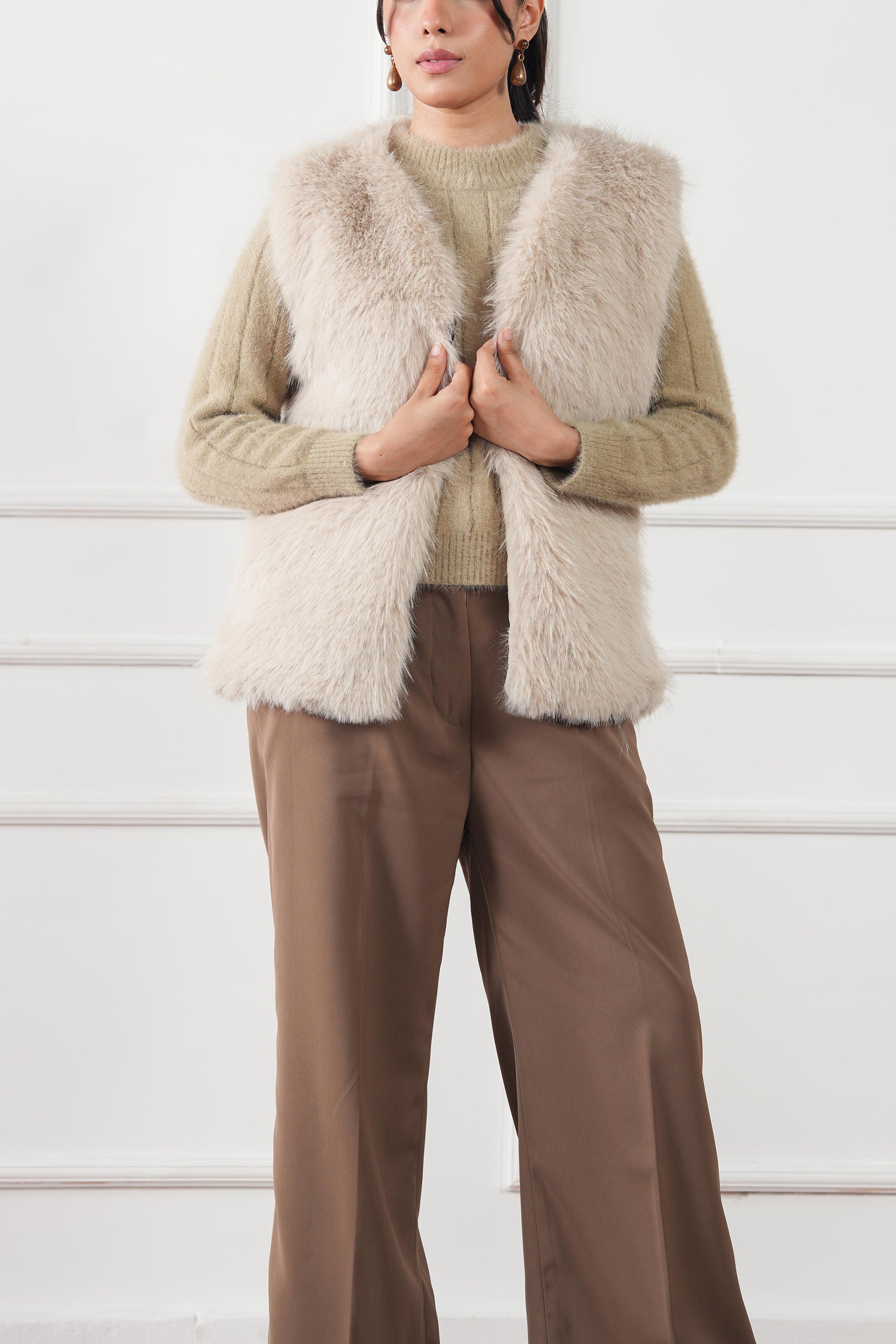 polyester Jacket in Cream