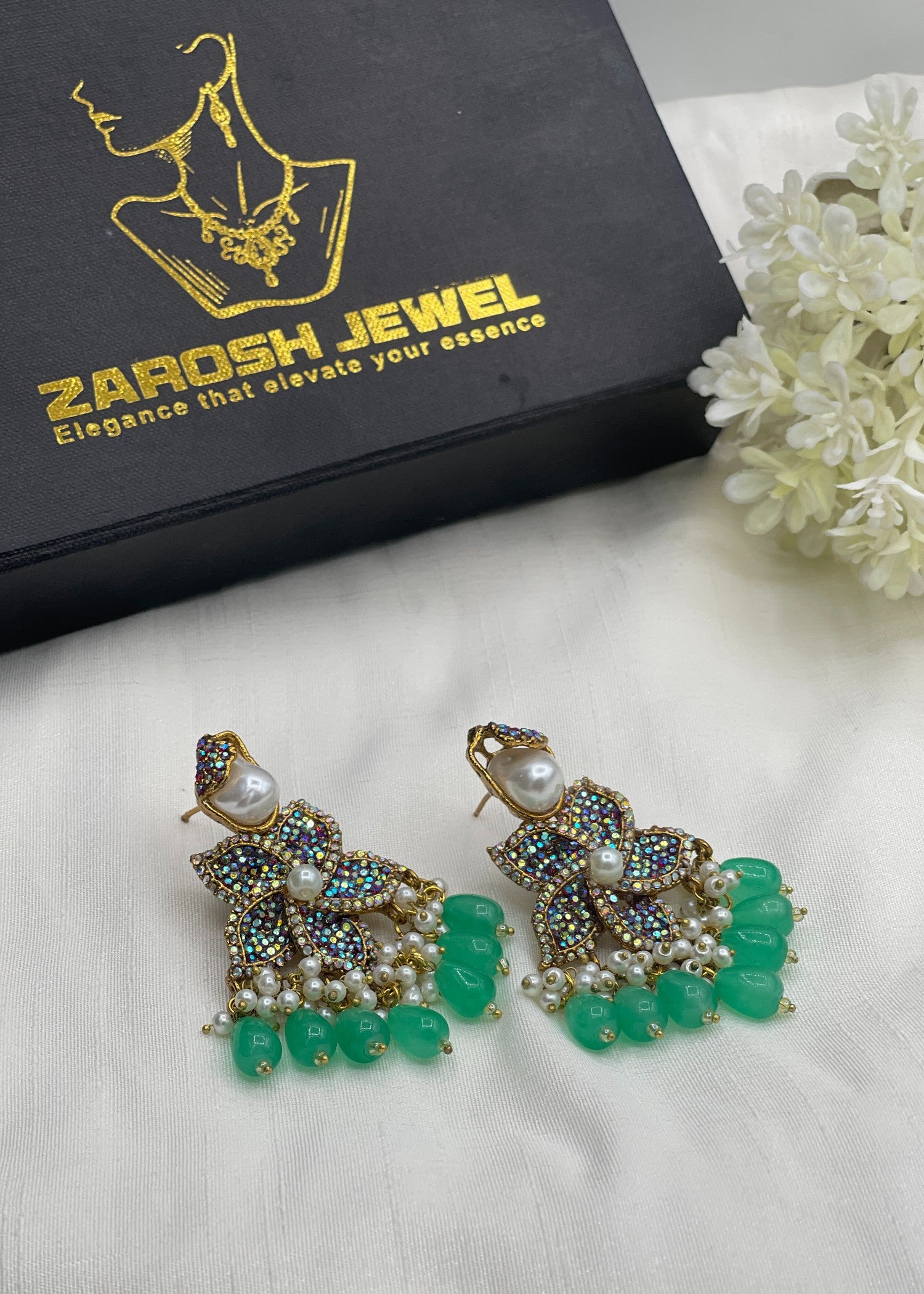 Earrings in Mint green Color by - Trendy Women Earrings GXF3500