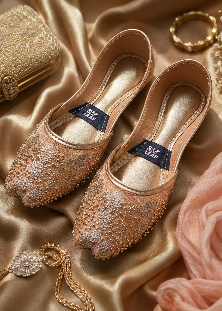 Khussa in Champagne by - High Quality Women Khussa CYV8960