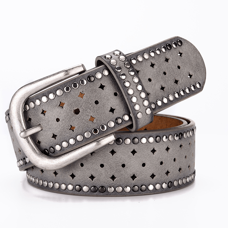 Rhinestone Rivet Alloy Pin Bucklea Fshion Casual with Jeans Belt