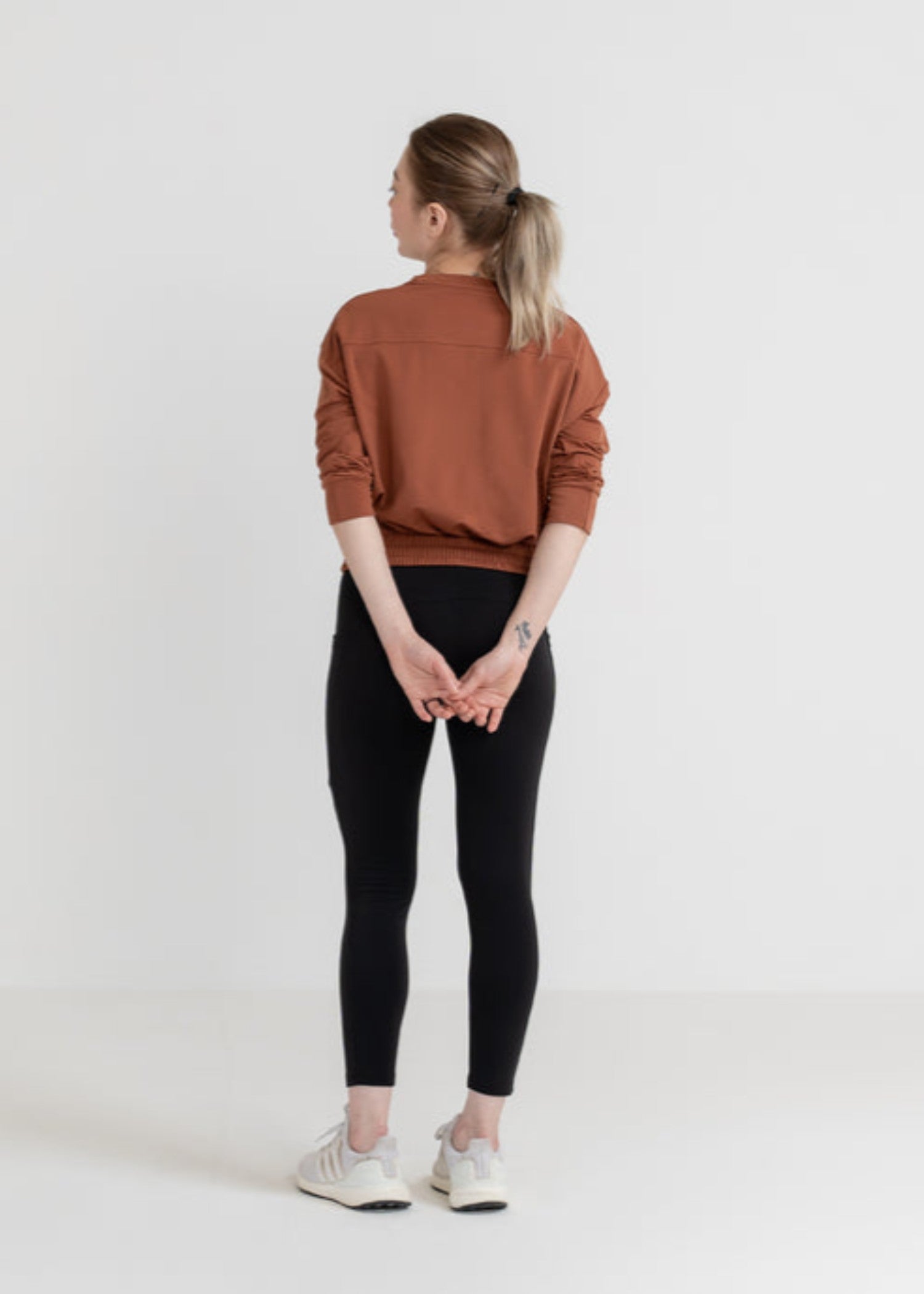 polyester-spandex Sweatshirt in Rustic brown