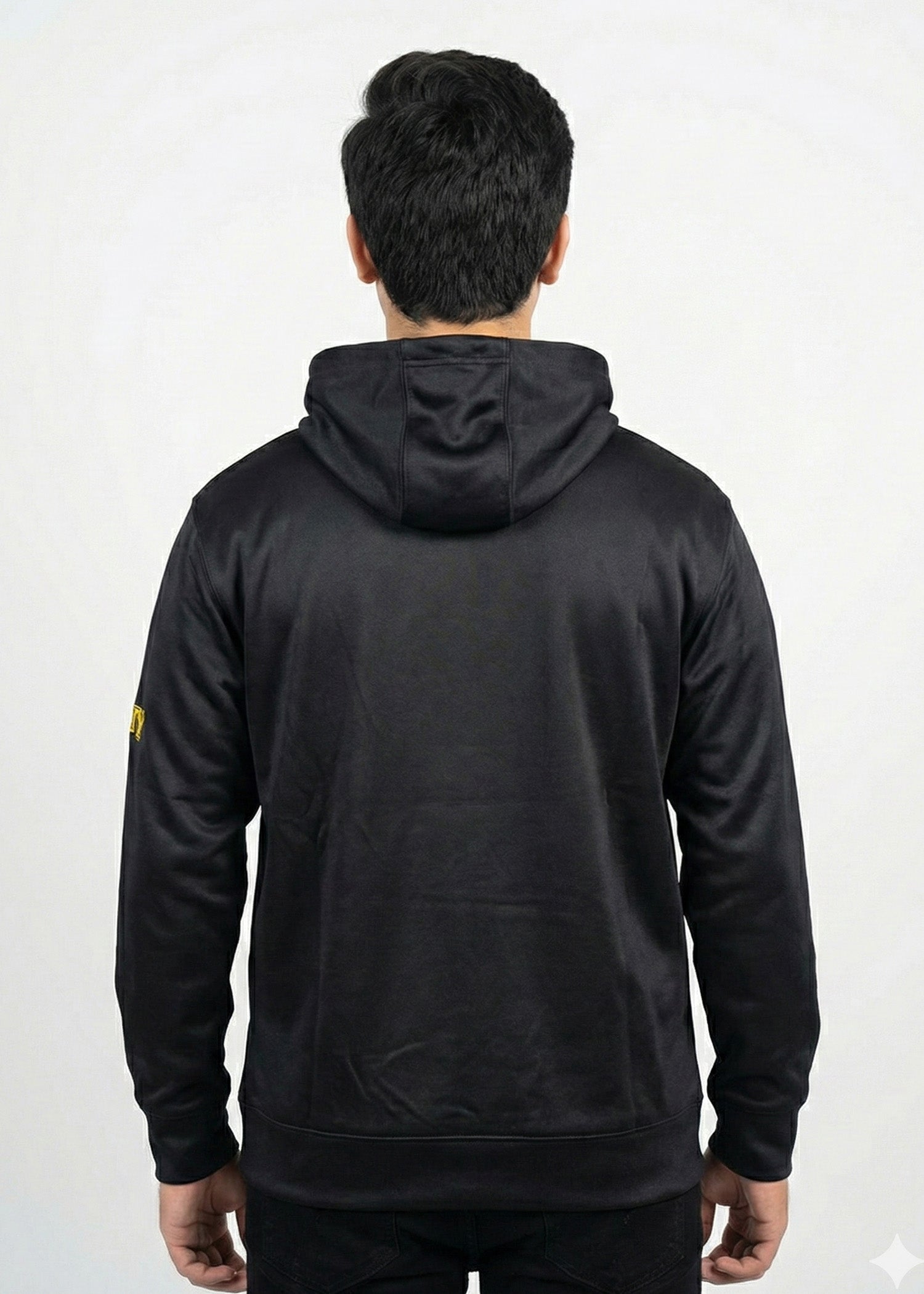 fleece Hoodie in Black, yellow