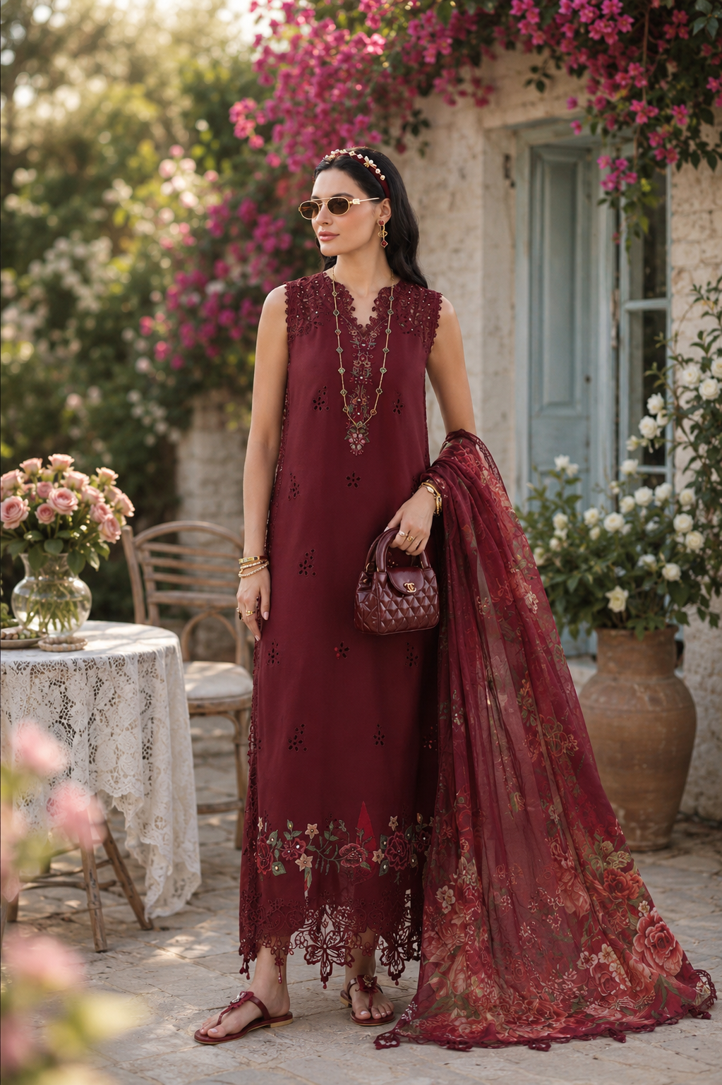 Noor Eid Printskhas Lawn – D14 – Ruby Royale