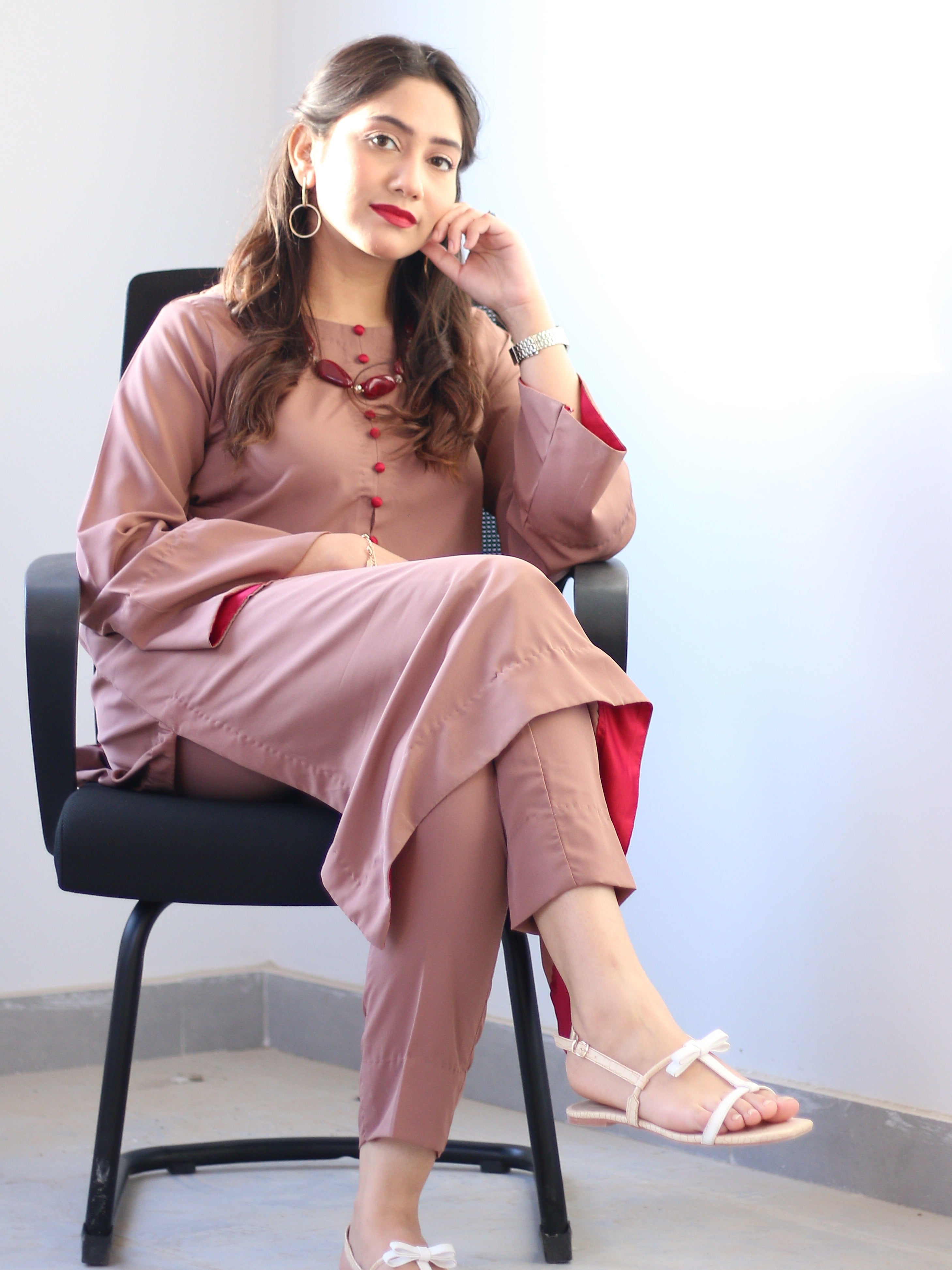 georgette Co Ord Sets in Rust orange