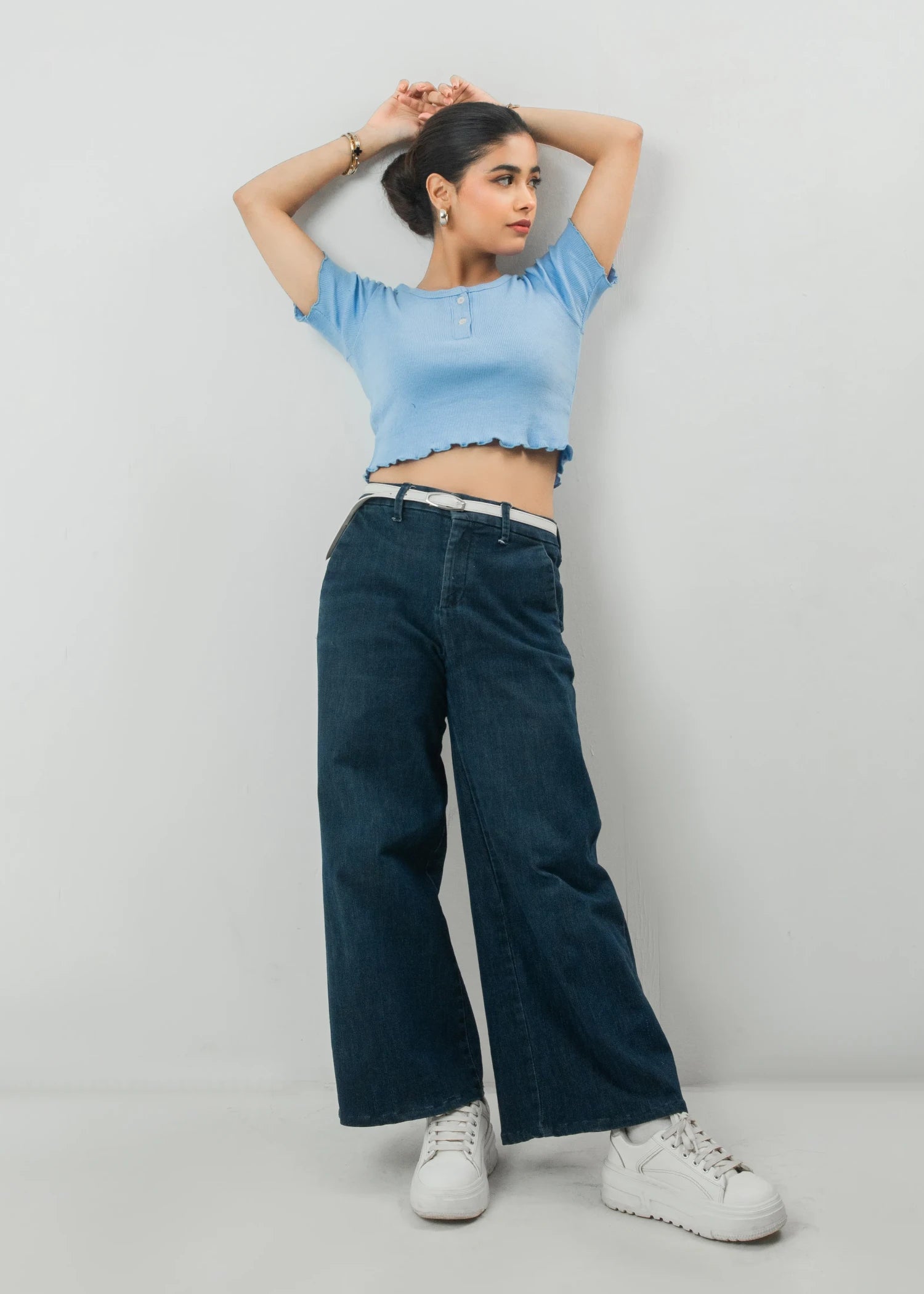jersey knit Top in Sky blue