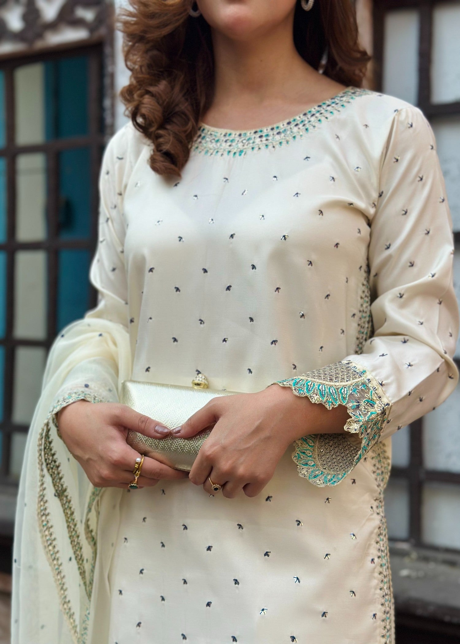 kattan silk Kurta Set in Off-white