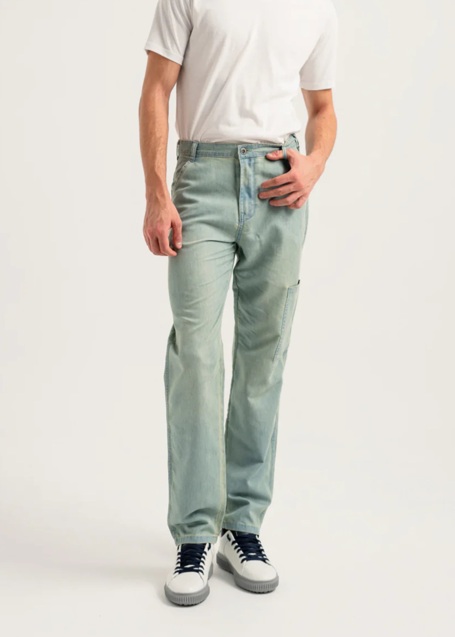 chambray Pants in Ice blue