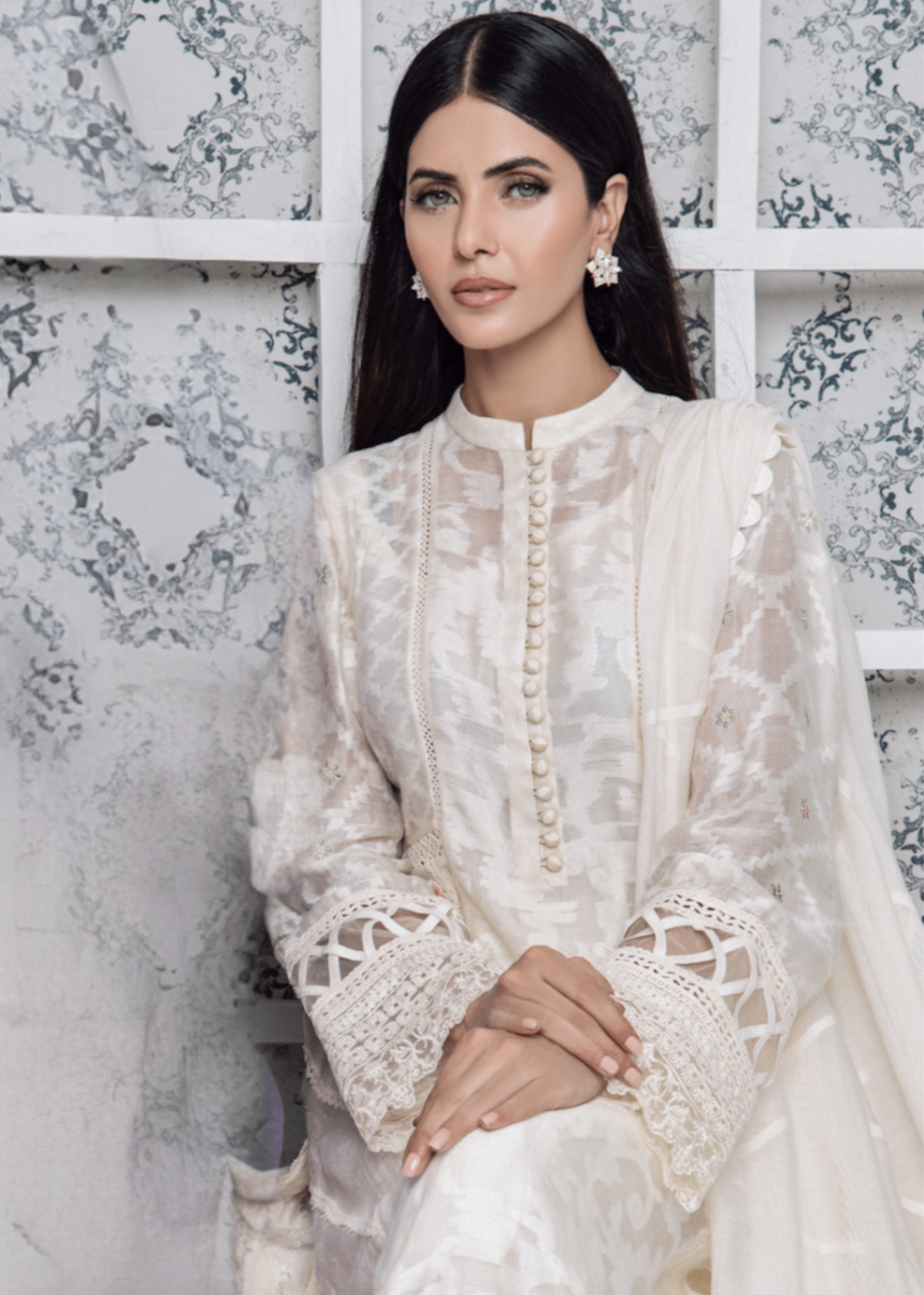 organza Kurti in Ivory
