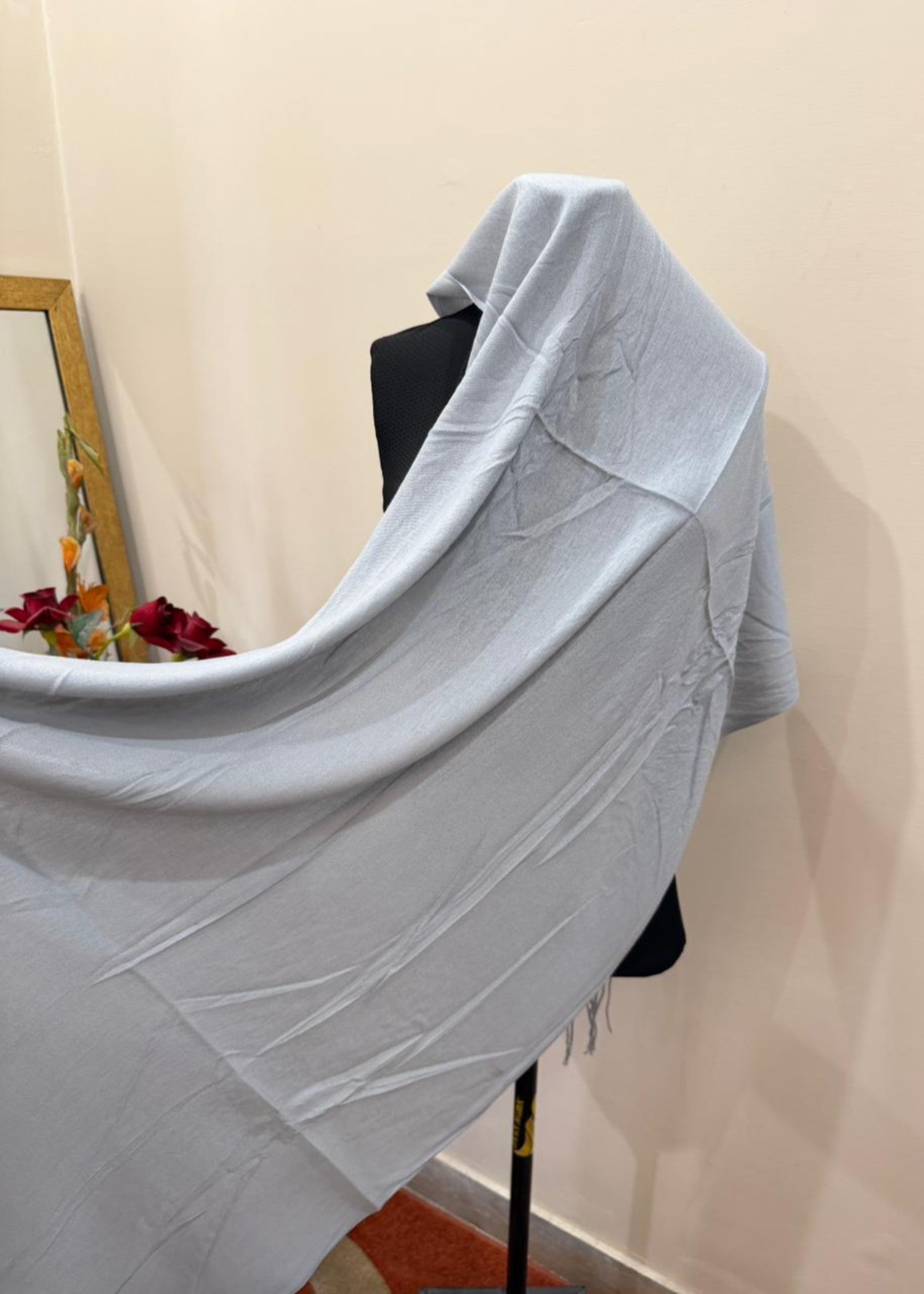 cashmere wool Hijab in Silver