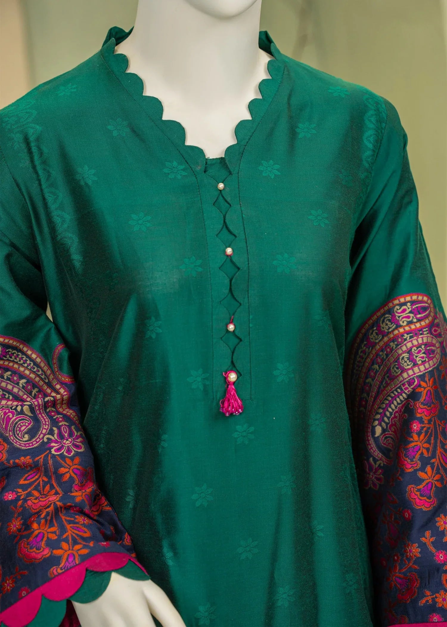 viscose Kurta Set in Green