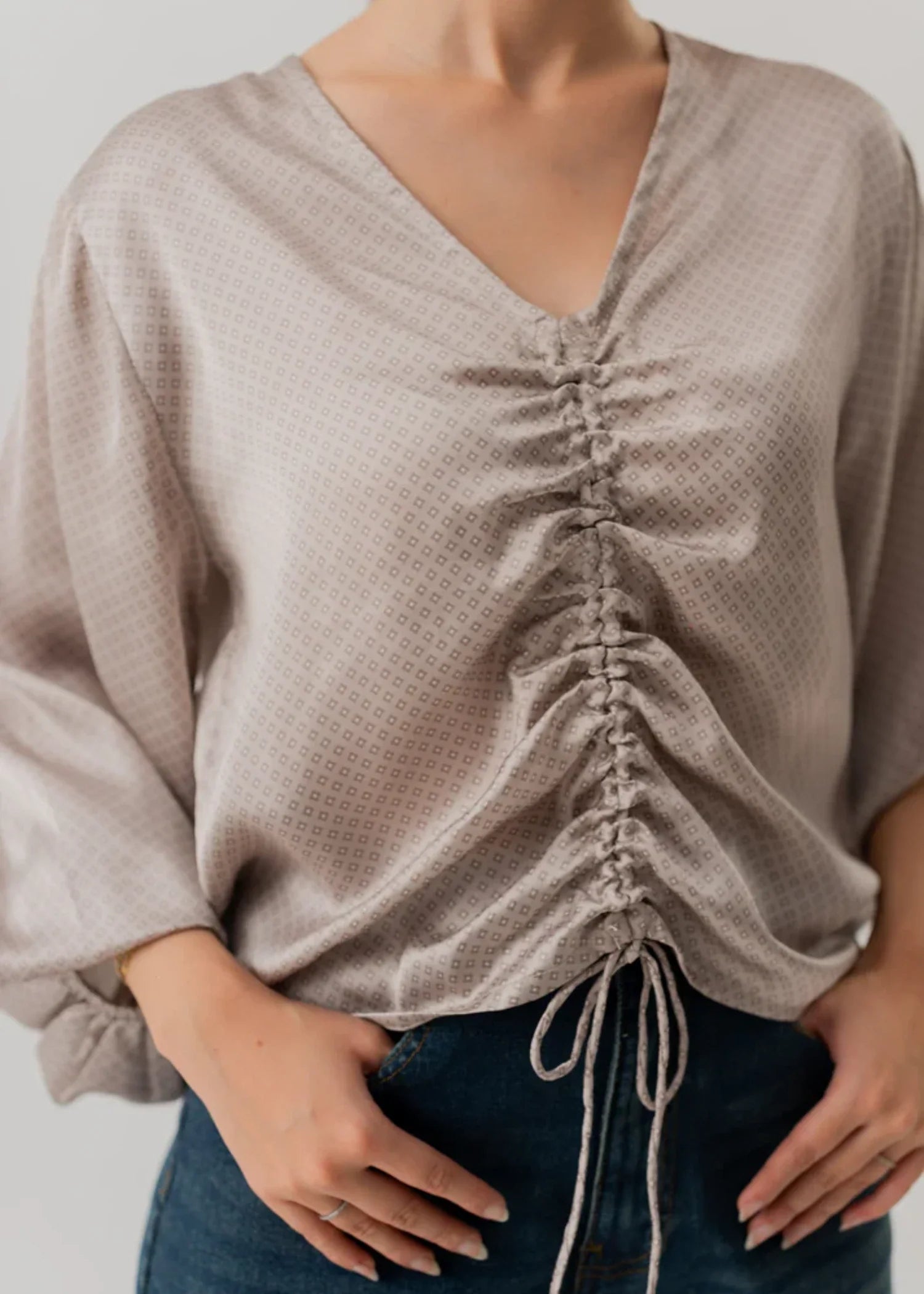 silk Top in Grey