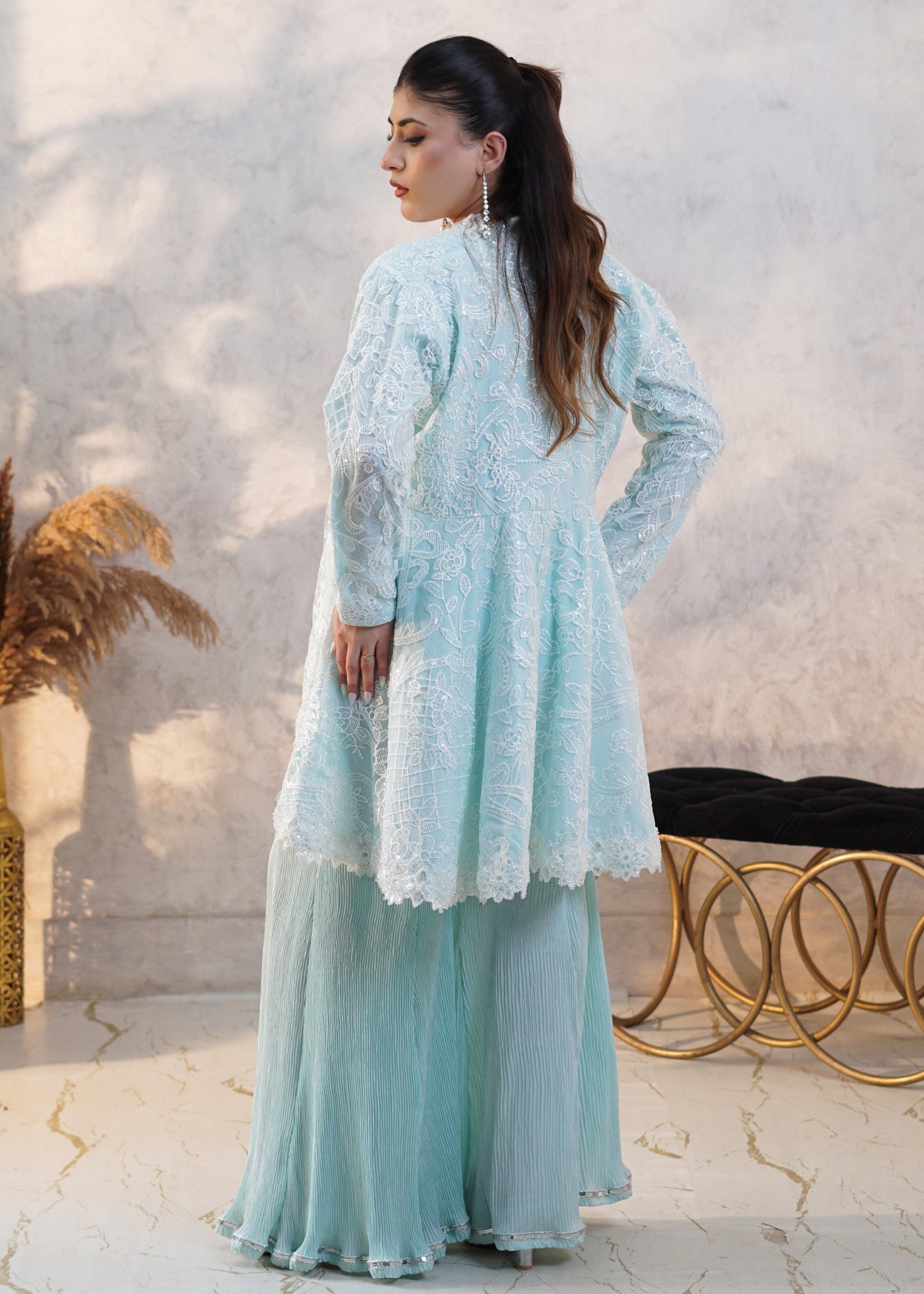 net Jacket in Mint green