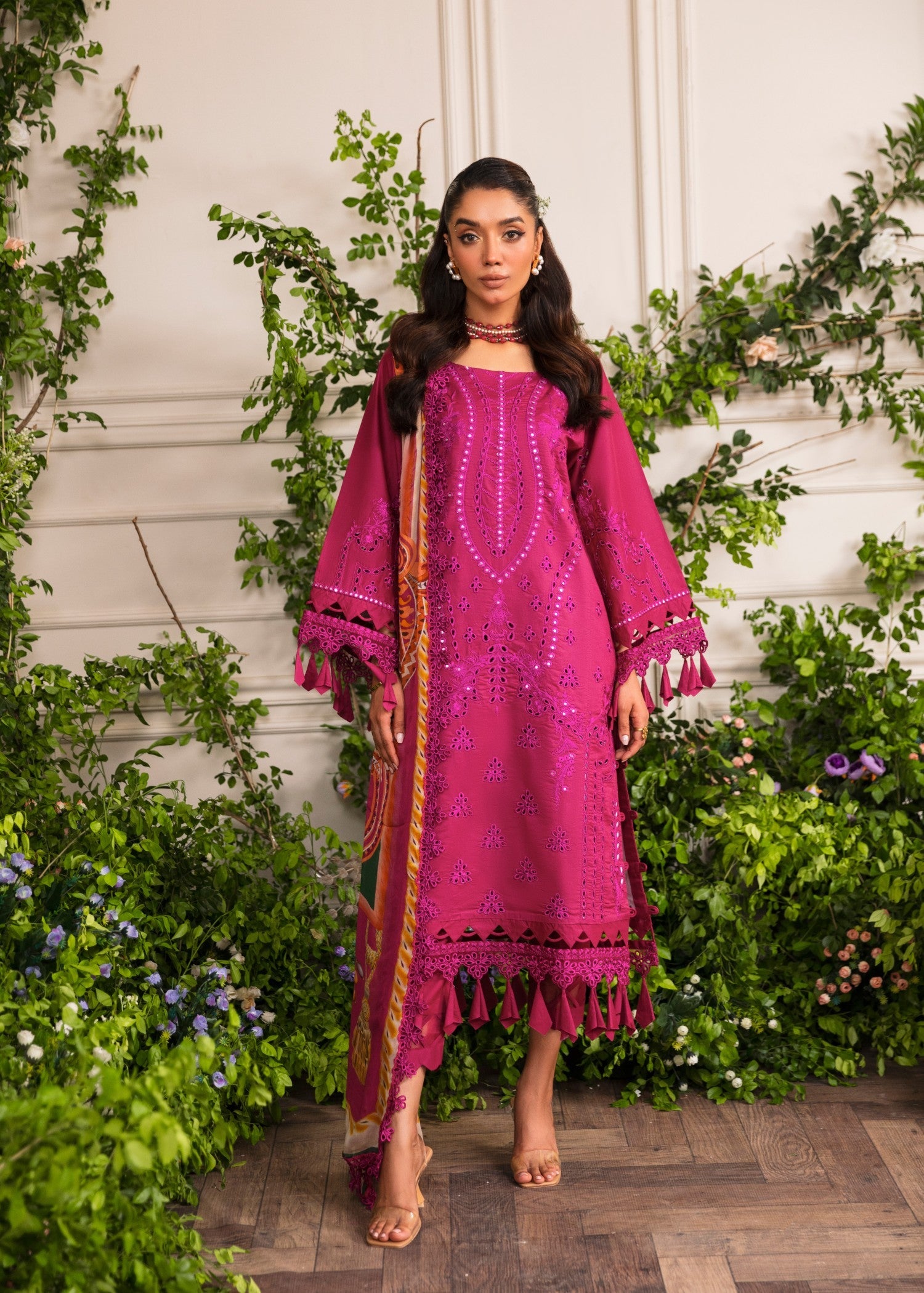 lawn Unstitched in Hot pink