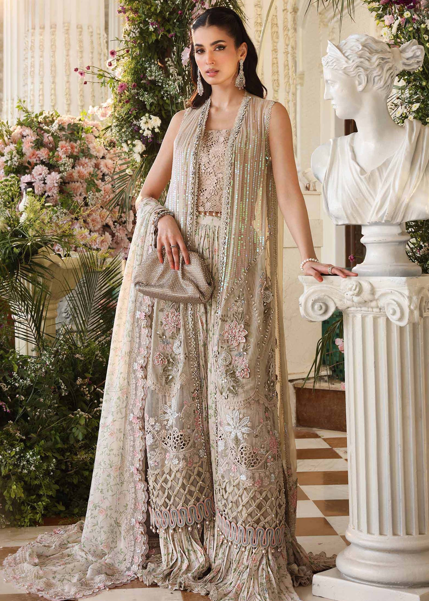 chiffon Unstitched in Ivory