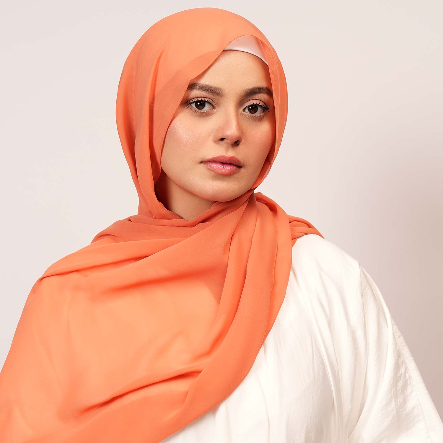 chiffon Hijab in Orange