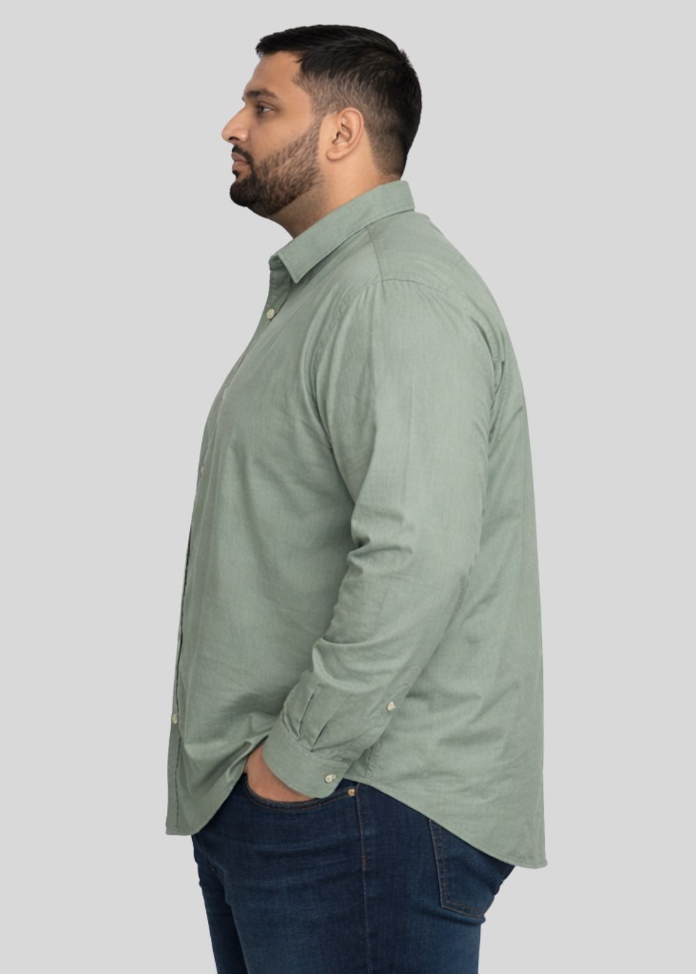 polycotton Casual Shirt in Sage green
